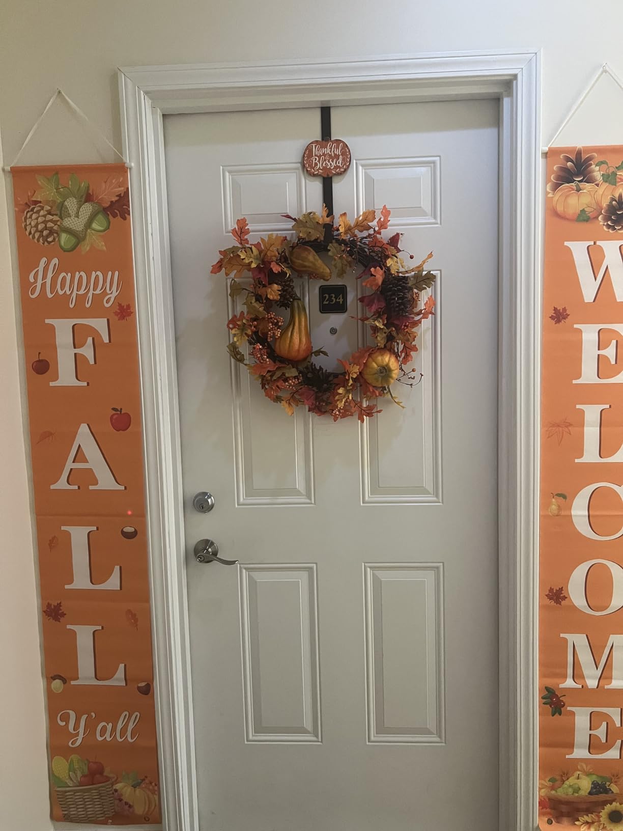 Fall Decor Fall Decorations for Home Happy FALL Welcome Hanging Banner Porch Signs for Autumn Harvest Thanksgiving Decorations Outdoor Indoor customer photo 1