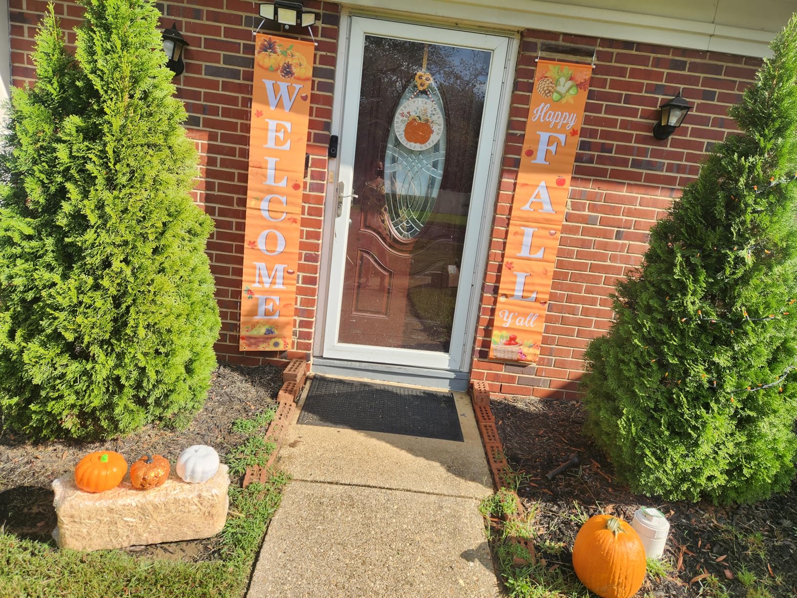 Fall Decor Fall Decorations for Home Happy FALL Welcome Hanging Banner Porch Signs for Autumn Harvest Thanksgiving Decorations Outdoor Indoor customer photo 2