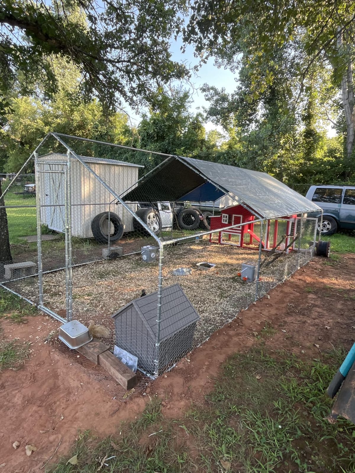 HITTITE Large Metal Chicken Coop with Run, 12.8 x 9.84 x 6.56 ft Walk in Poultry Cage Chicken Run Pen, Outdoor Chicken Runs for Yard with Waterproof & Anti-UV Cover customer photo 2