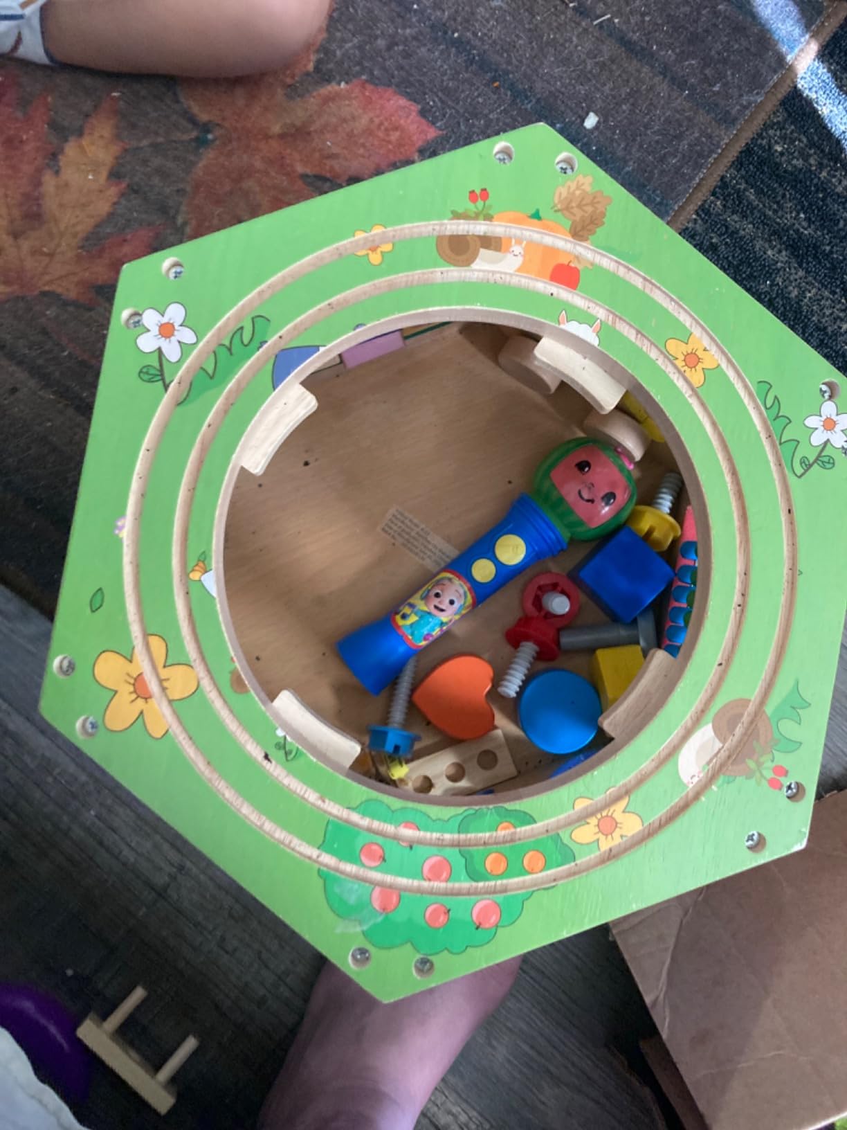 WOODMAM Large Activity Cube, Multipurpose Montessori Toy for 1-2 Year Old | First Birthday Gift, Shape Sorter, Farm-Themed, Wooden Play Center, Magnetic Train Cars, Holiday Gift customer photo 1