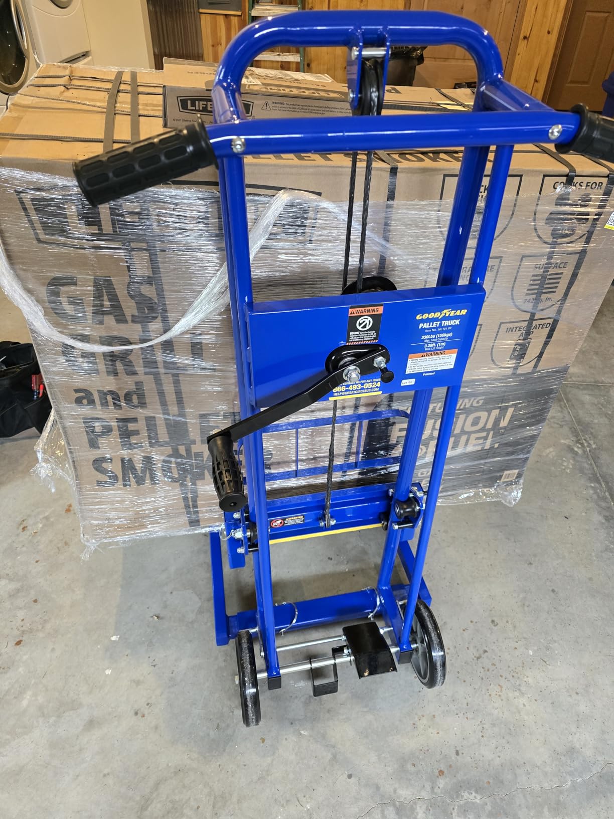 Goodyear Material Lift Winch Stacker, Pallet Truck Dolly, 330 Lbs 40