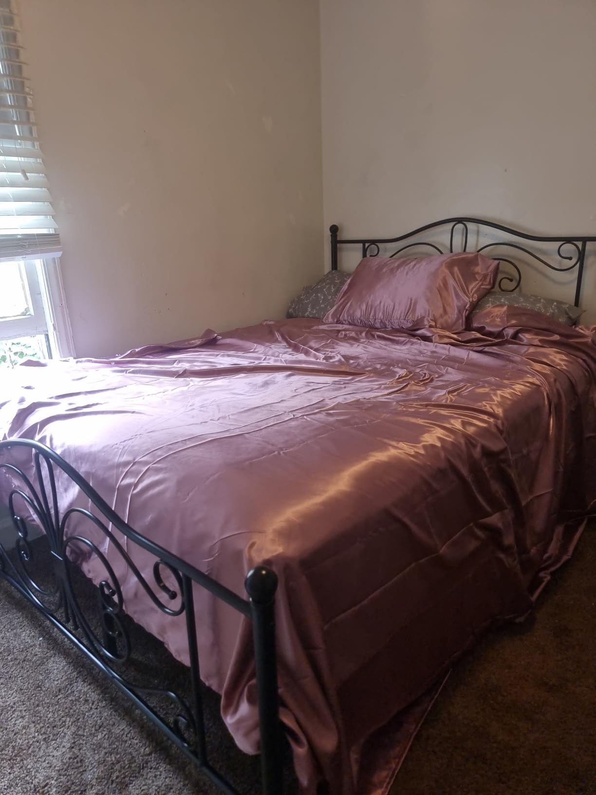 Allewie Metal Queen Platform Bed Frame, Butterfly Pattern Design, Black, Wrought Iron-Art Headboard & Footboard, Under Bed Storage, No Box Spring Needed, Easy Assembly customer photo 2