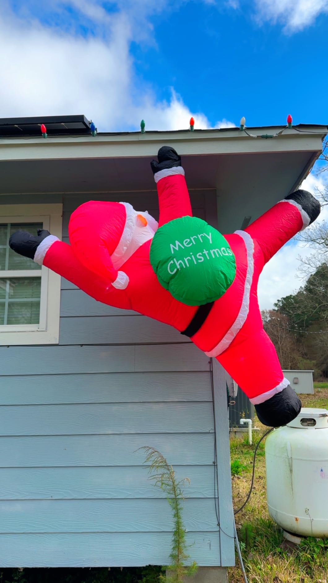 6 Ft Christmas Inflatables Outdoor Decorations Blow Up Santa Hanging Santa Claus Inflatable Blow Up Giant Christmas Decor with LED Lights for Indoor Yard Holiday Party Lawn Roof Window customer photo 1