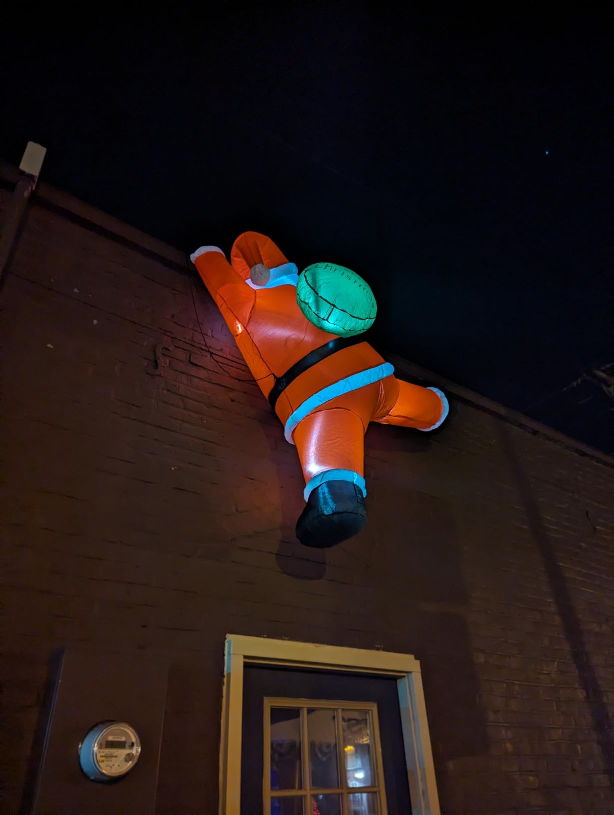 6 Ft Christmas Inflatables Outdoor Decorations Blow Up Santa Hanging Santa Claus Inflatable Blow Up Giant Christmas Decor with LED Lights for Indoor Yard Holiday Party Lawn Roof Window customer photo 2