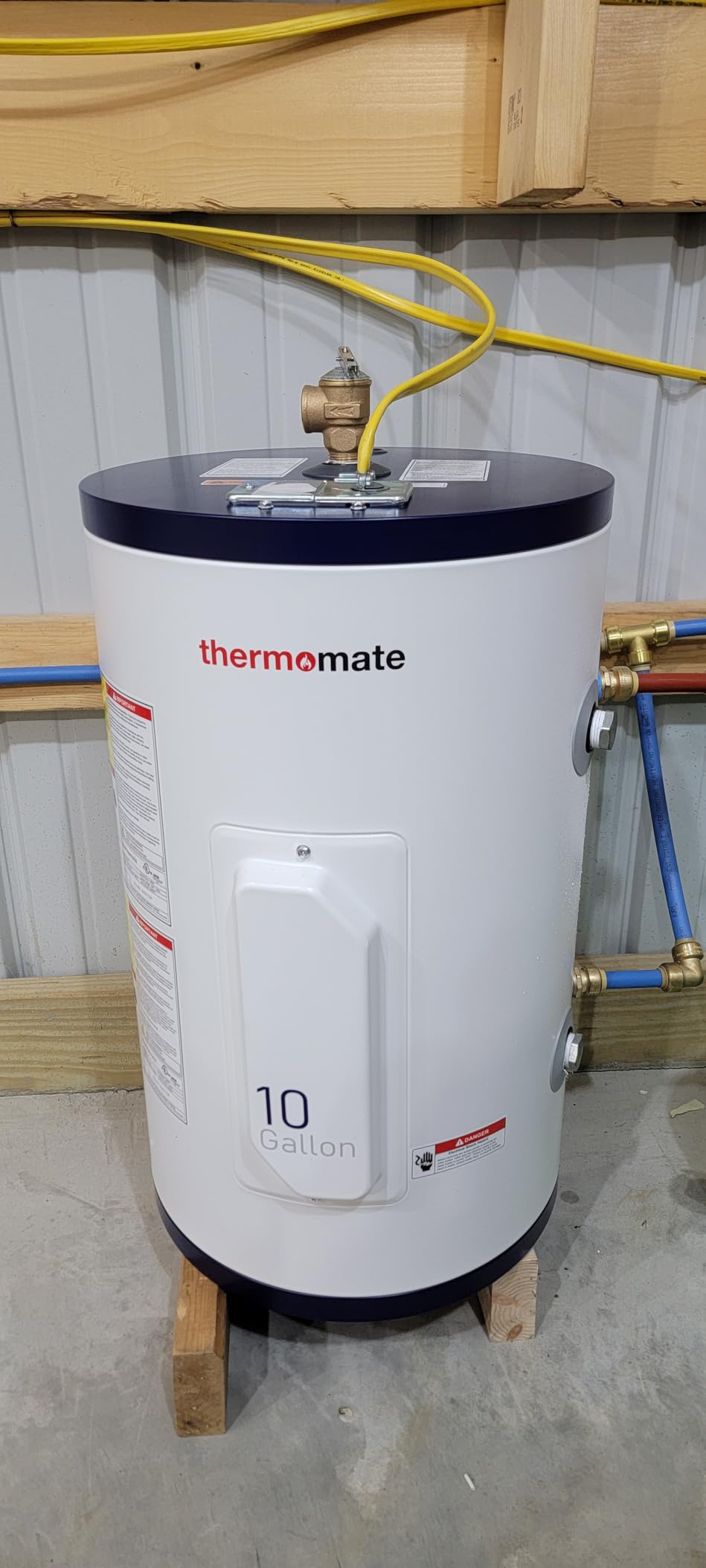 ThermoMate Mini Tank Water Heater Electric, ES250B 2.5 Gallon Point of Use Under Sink Water Heater, 120V Corded Wall or Floor Mounted, UL Listed customer photo 1
