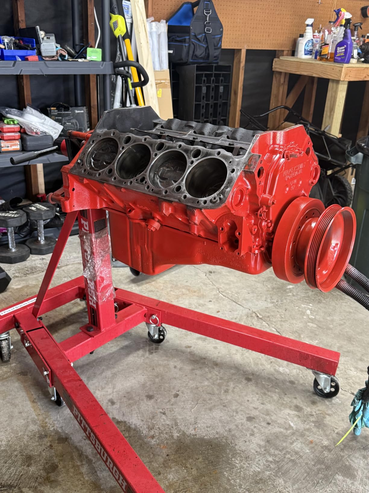 YELLOW JACKET Engine Hoist Shop Crane Engine Leveler 1500lbs Steel with Ball Bearing and Adjustable Handle customer photo 1