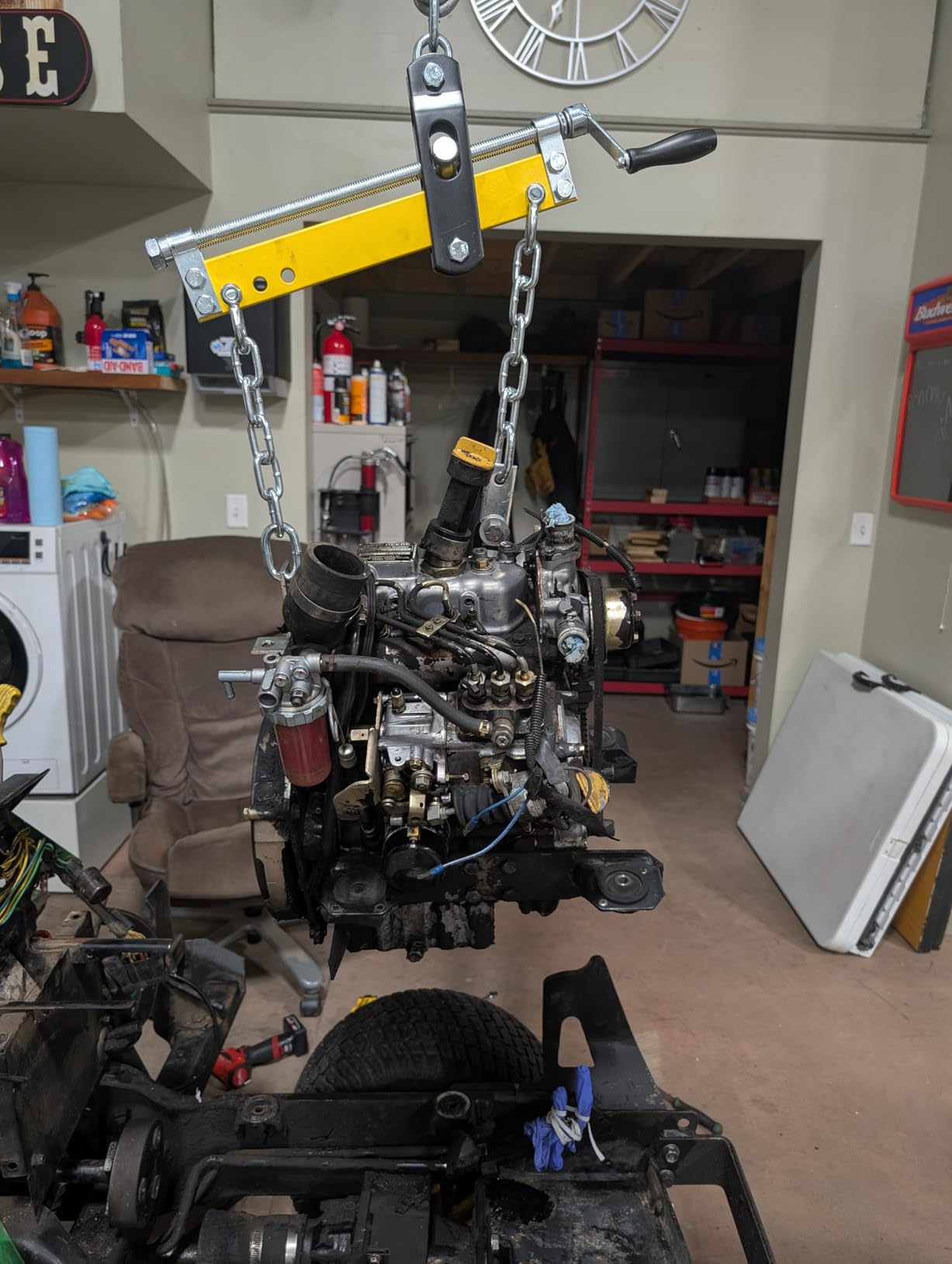 YELLOW JACKET Engine Hoist Shop Crane Engine Leveler 1500lbs Steel with Ball Bearing and Adjustable Handle customer photo 2