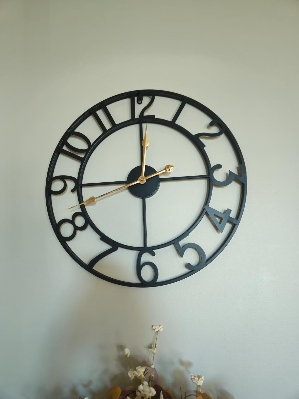 Pytha Sight 30 Inch Black Large Roman Numeral Wall Clocks for Living Room | 30 Inch Extra Giant Oversized Modern Decorative Metal Industrial Wall Clock for Dining Room, Office, Fireplace, Entrance Decor customer photo 1