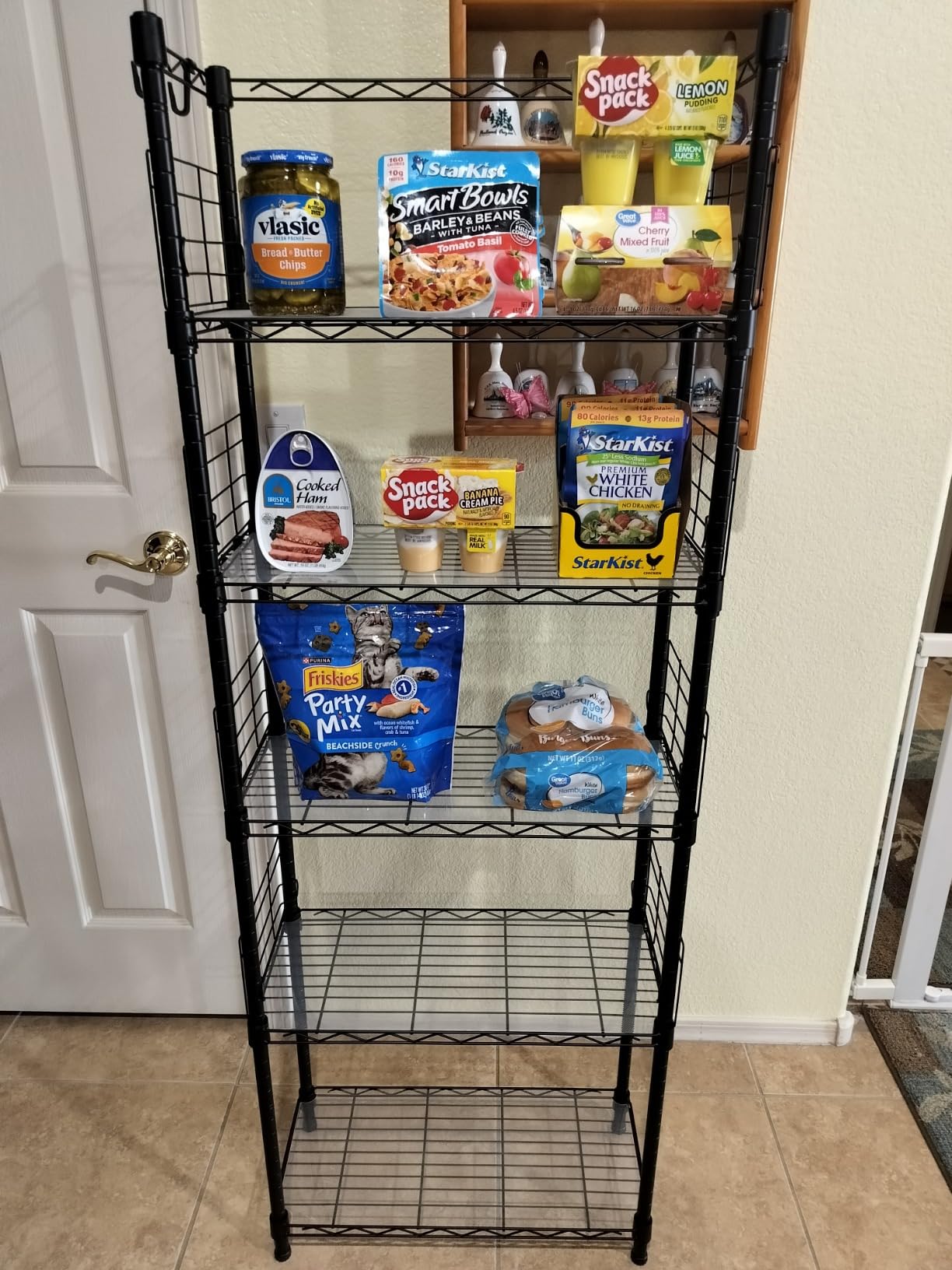 Metal Storage Rack, Storage Organizer Shelves for Kitchen, Bathroom, Living Room, Balcony and Garage, 5 Tiers Narrow Bookshelf, 21.2 W x 9.4 D x 59.2 H, Load 400lbs, White customer photo 2