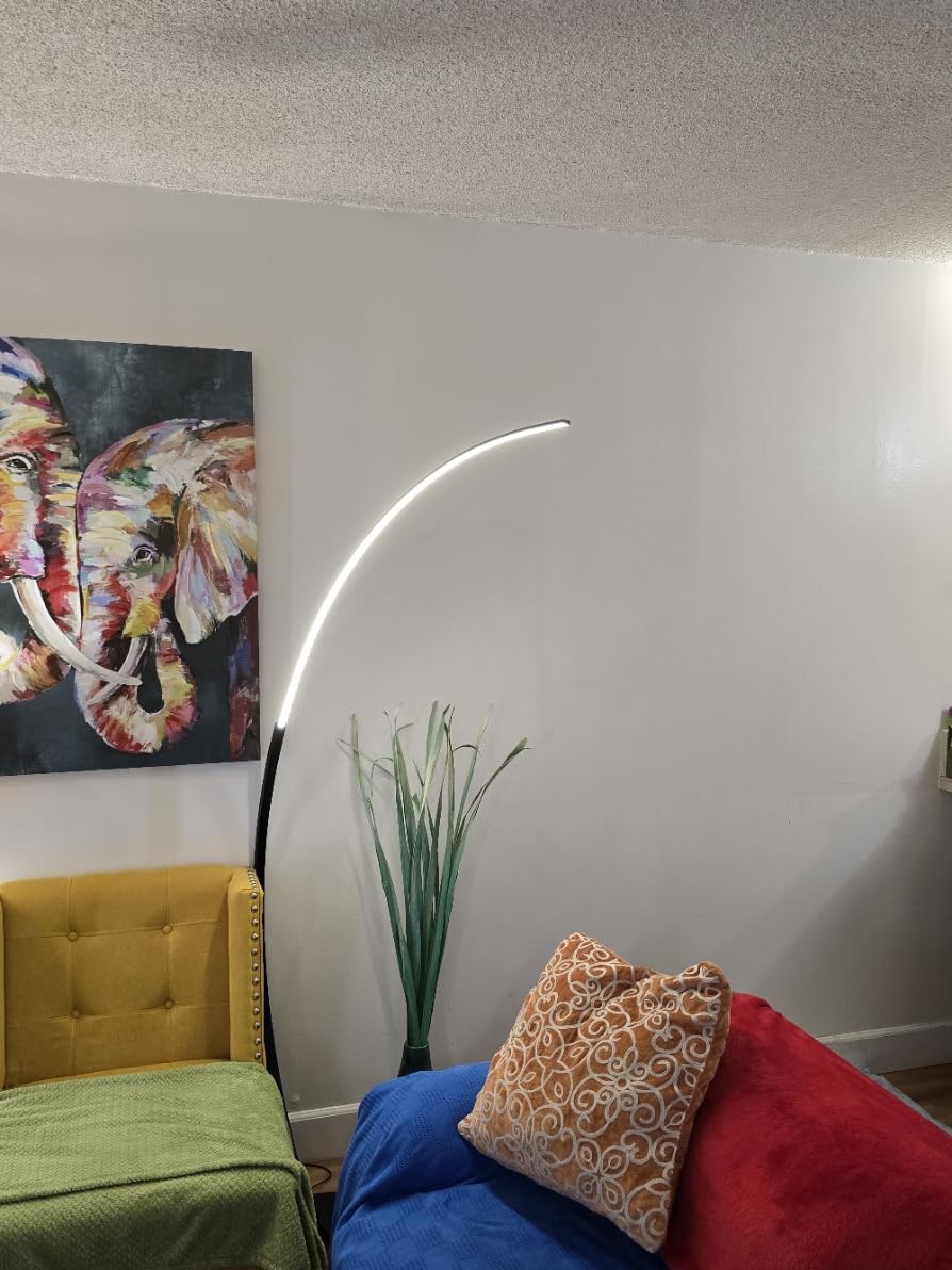 Dimmable LED Lamps for Living Room with 3 Color Temperatures, Ultra Bright 2000LM Arc Floor Lamps, Modern Standing Tall Lamp with Remote Control Reading Floor Lamp for Bedroom Office Classroom customer photo 1