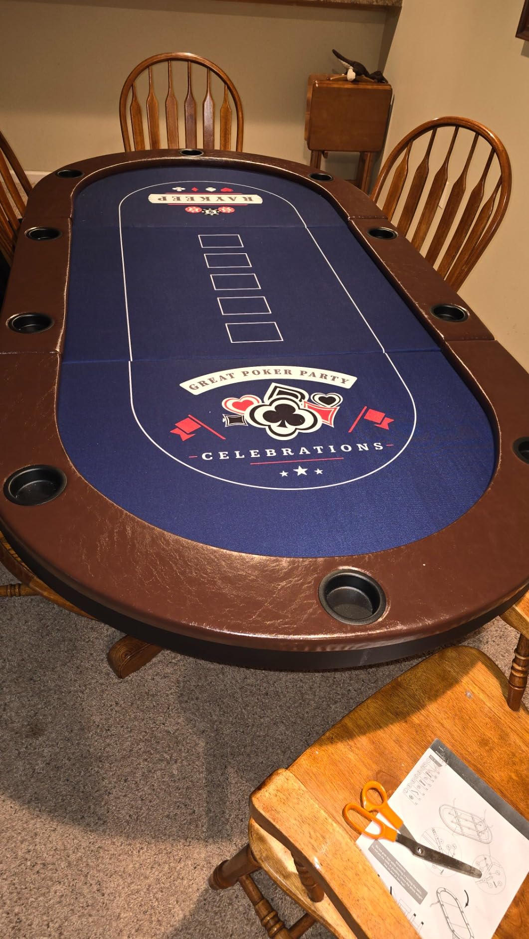 RAYKEEP 8 Player Poker Table Foldable, 71