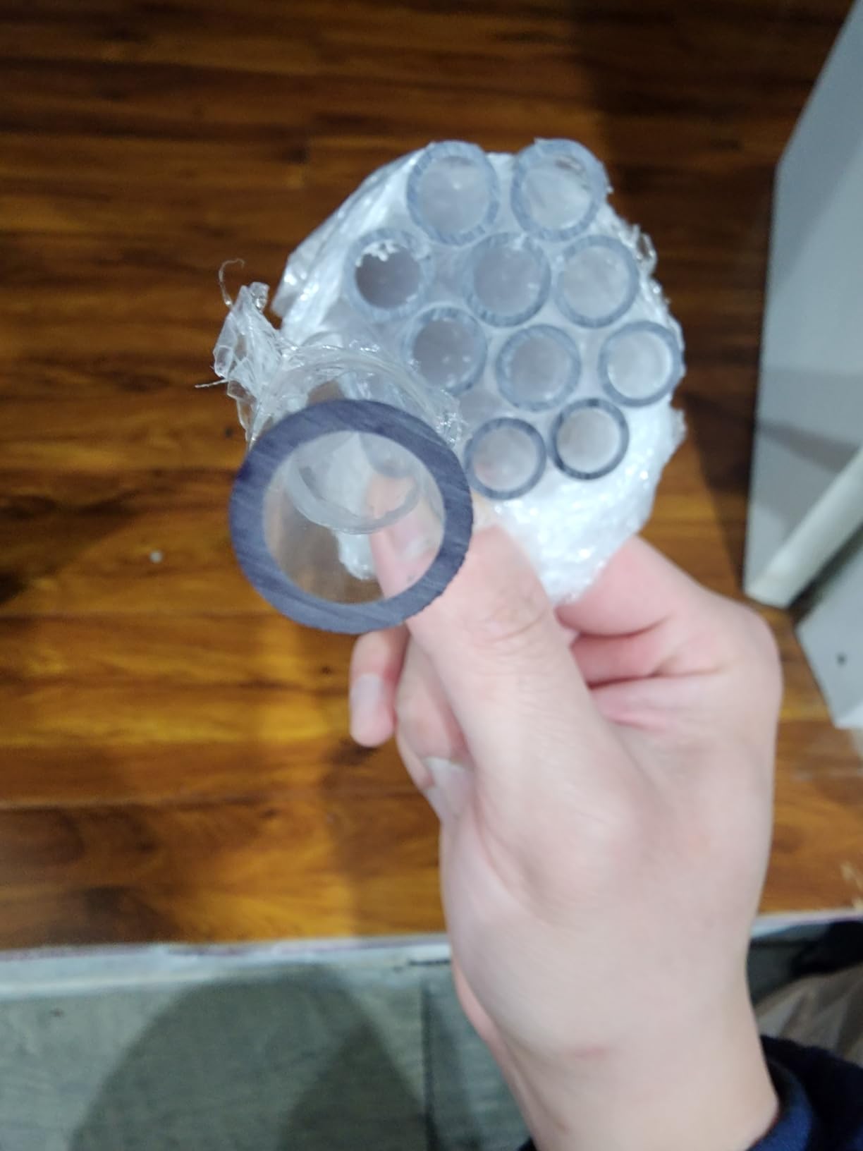 Frienda 12 Pcs Clear PETG Tube 0.39 inch/ 10 mm ID, 0.55 inch/ 14 mm OD Rigid PETG Tubing Water Cooling Kit Water Cooling Systems for PC Liquid, 30 Inch Long customer photo 1