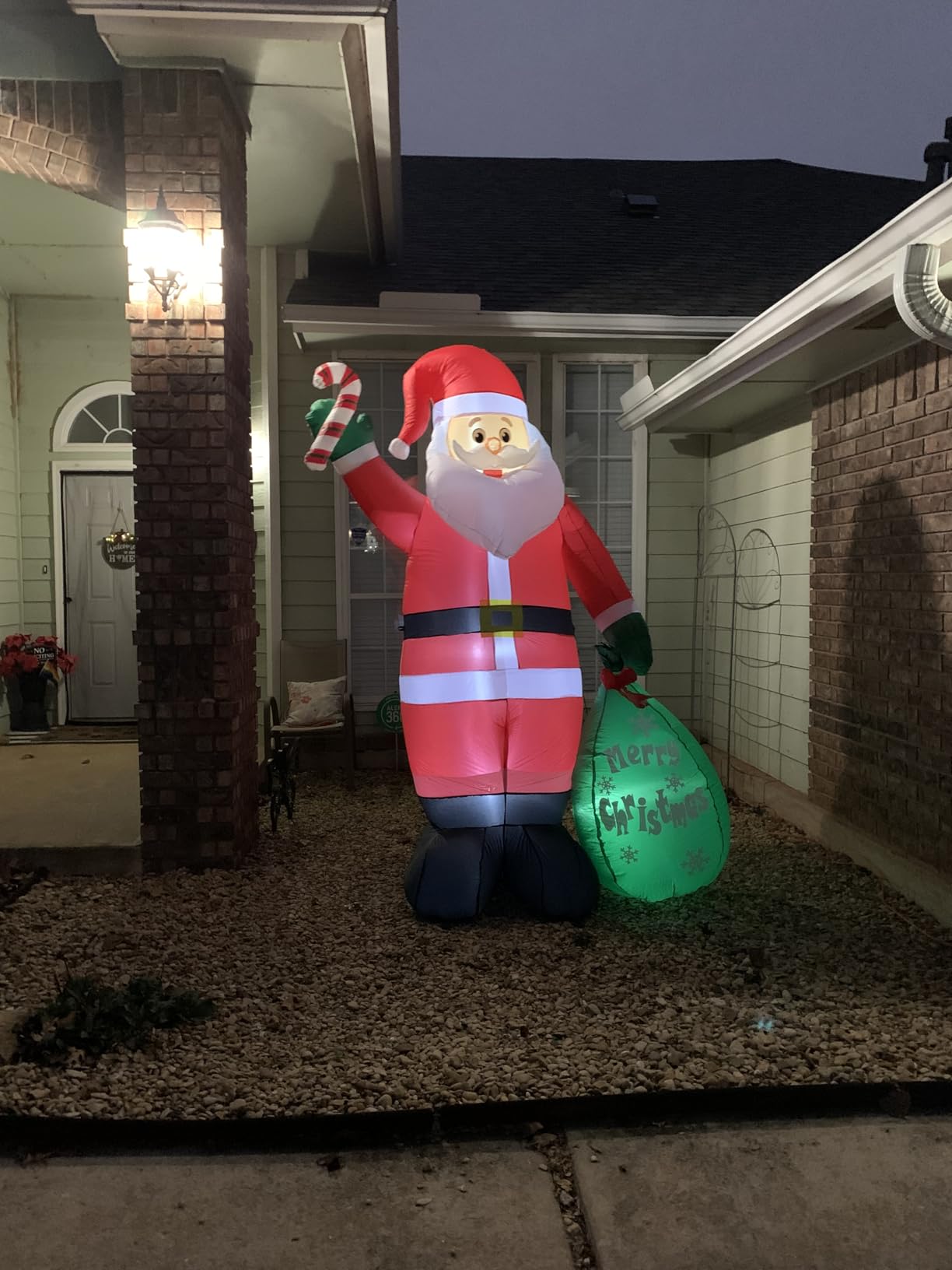 8 FT Christmas Inflatable Santa Claus with Candy and Big Gift Bag Outdoor Decor, Blow Up IP44 Weatherproof Xmas Decorations for Yard, Built-in LED Light for Garden Lawn Indoor Winter Holiday customer photo 2