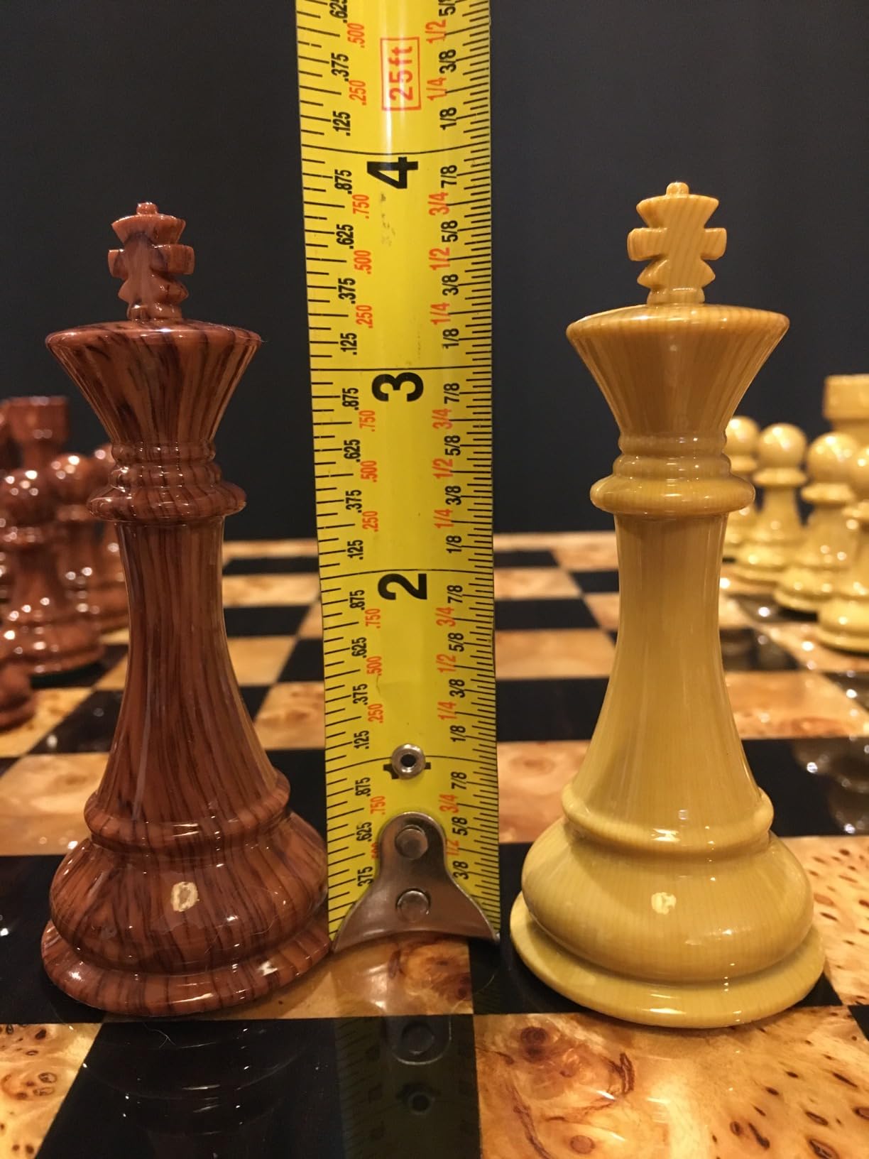 AMEROUS 17 inches Wooden Chess Set with High Polymer Weighted Chess Pieces / 2 Built-in Storage Drawers / 2 Extra Queens / 3.75'' King, Classic Board Game customer photo 2