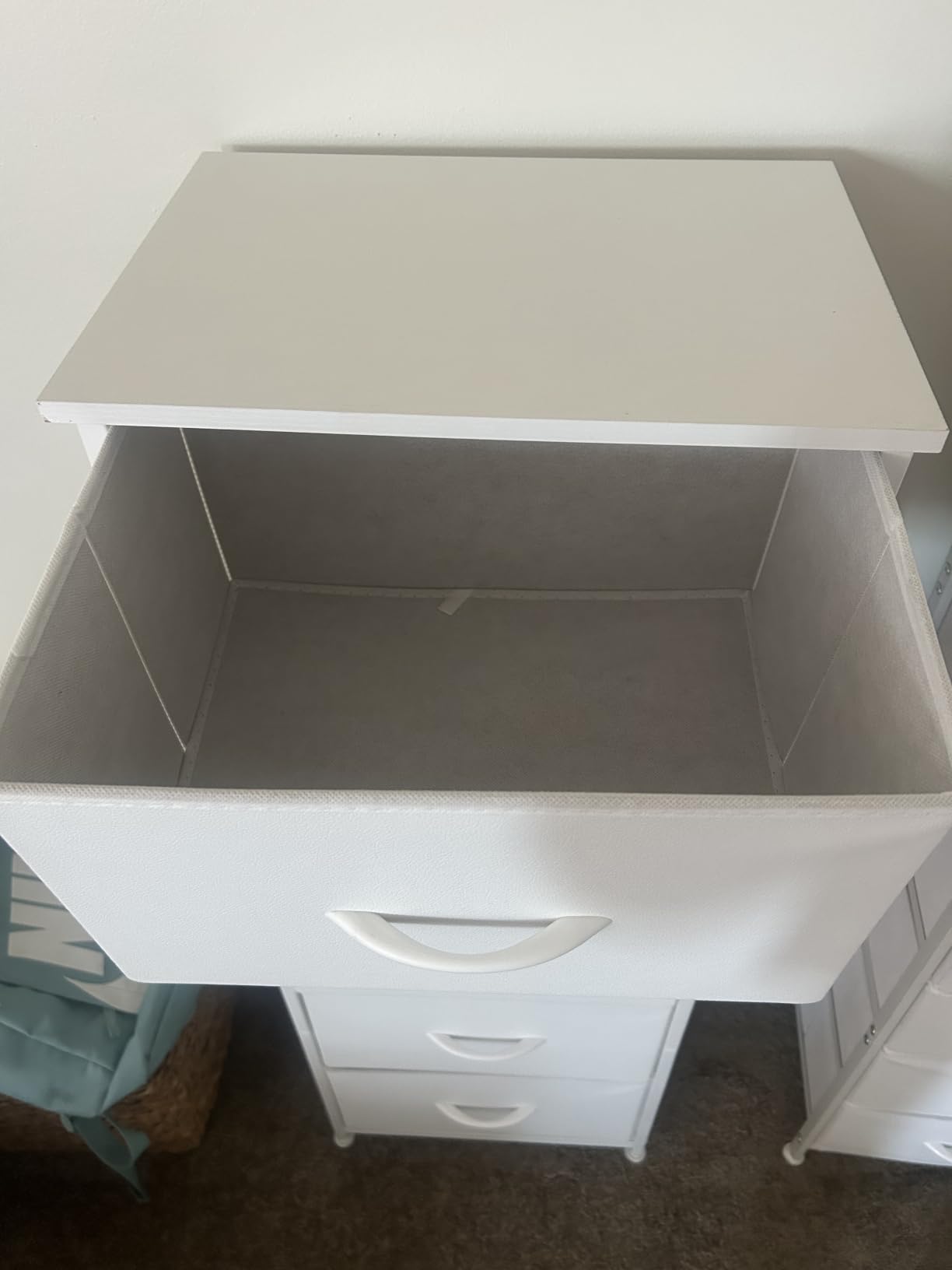 Somdot Tall Dresser for Bedroom, 5 Drawer Storage Cabinet, White | Fabric Dresser with Removable Bins, Steel Frame, Wood Top Home Furniture, Closet Organizer, Nursery, Dorm, Entryway Storage customer photo 1