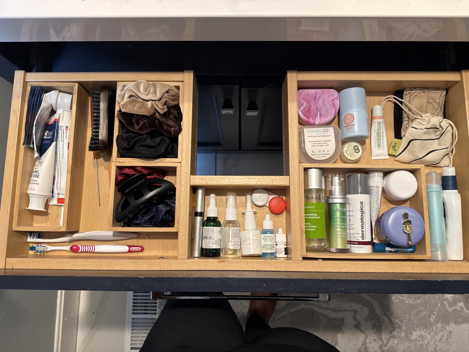 Fabsome Drawer Organizer, Set of 9 Bamboo Wood Kitchen Makeup Desk Junk Tea Drawer Storage Boxes Bins for Cutlery Silverware Utensils Flatware, Small Wooden Container Tray for Bathroom, Office customer photo 2