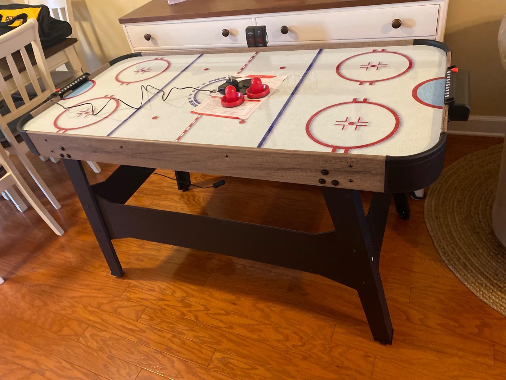 GoSports 54 Inch Air Hockey Arcade Table for Kids & Adults - Oak or Black - Includes 2 Pushers, 3 Pucks, AC Motor, and LED Scoreboard customer photo 2