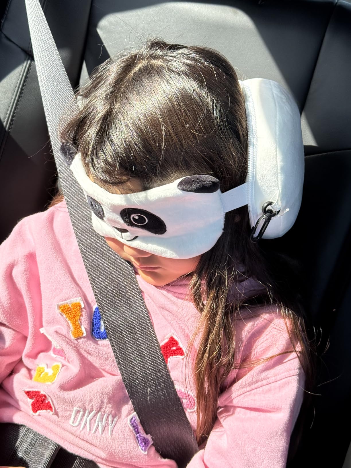 ecoZen Lifestyle Travel Pillow Set with Eye Mask - Comfort for Traveling Kids - Soft and Supportive Kids Sleep Mask Neck Pillow for Plane, Car, or Train Journeys - Monkey Design customer photo 1