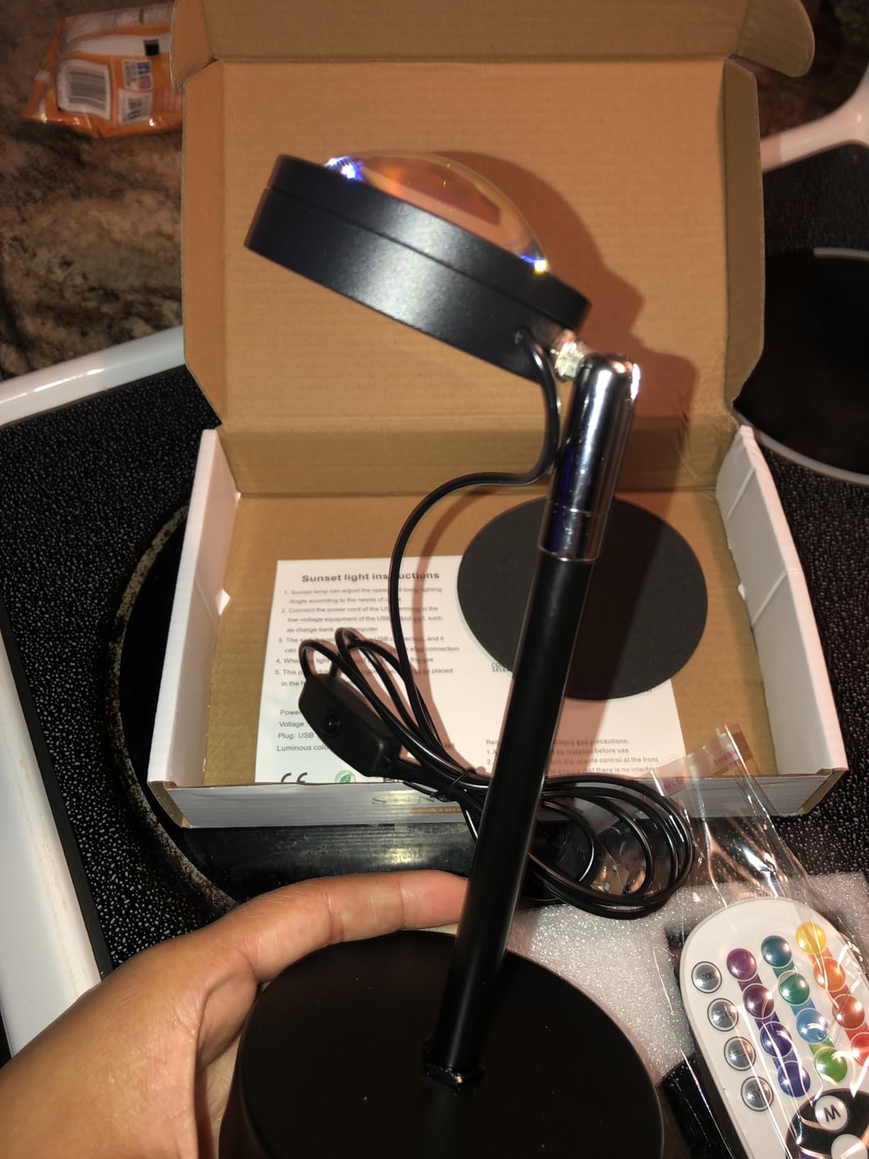 Sunset Lamp Projector, Rainbow Projection Led Lights with Remote, 16 Colors Multicolor Changing LED Night Light, Sunlight Light for Photography Selfie Party, Home Bedroom Decor Xmas Gifts for Women customer photo 2