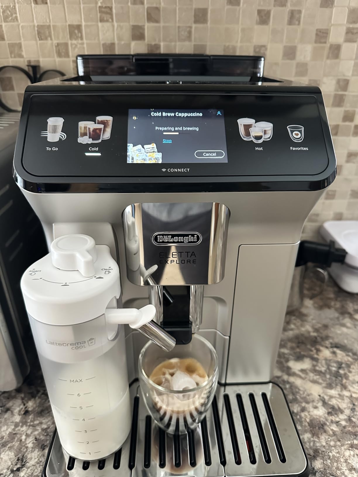 De'Longhi Eletta Explore Espresso Machine with Coffee Grinder, Milk Frother | #1 Worldwide Espresso Machine Maker, 50+ One-Touch Recipes, Travel Mug, Hot & Cold Frother, Built-in Grinder, 4 User Profiles customer photo 2