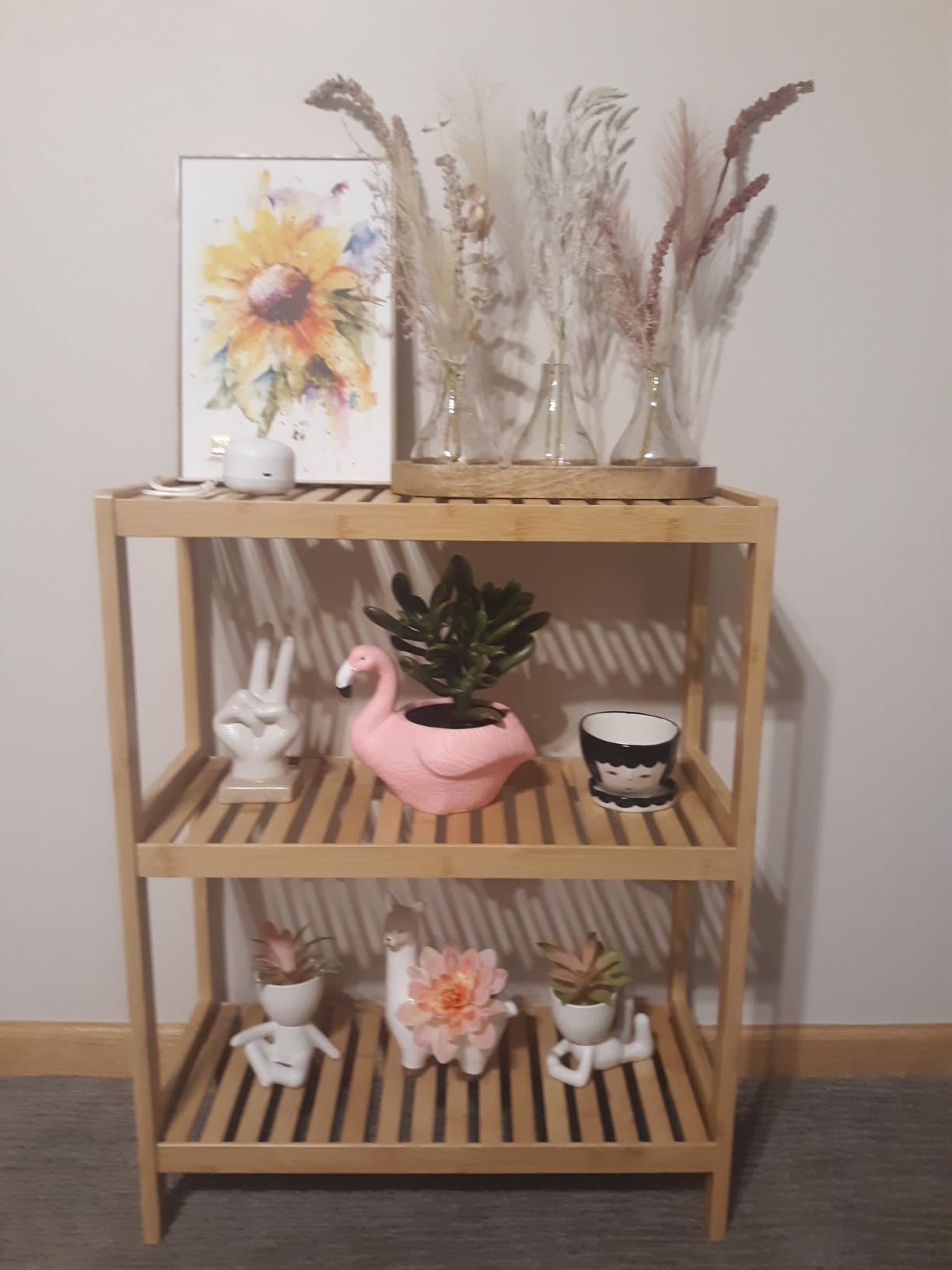 5-Tier Bamboo Freestanding Multi-use Shelf Unit Bookshelf Bookcase customer photo 1
