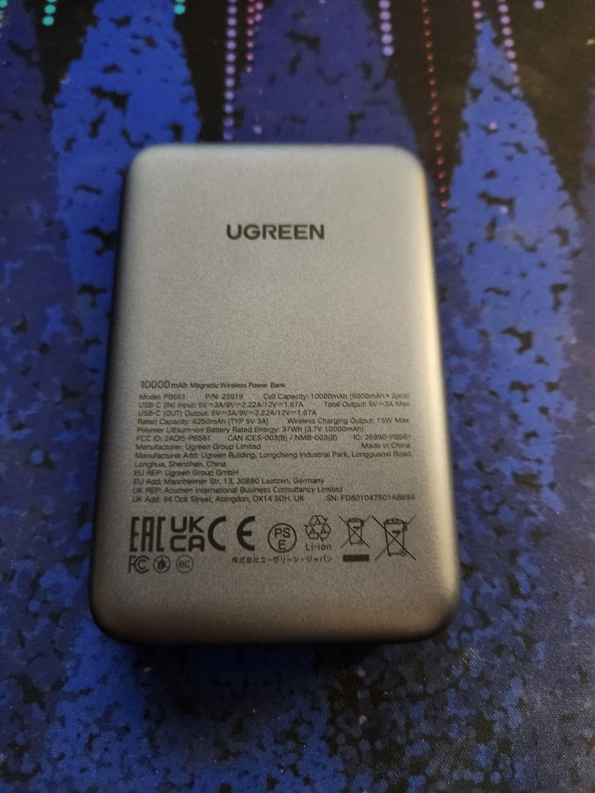 UGREEN 10000mAh Magnetic Power Bank PD 20W USB-C for iPhone 16 Pro Max | MagSafe-compatible, USB-C 20W PD fast charging, Slim magnetic attachment customer photo 1