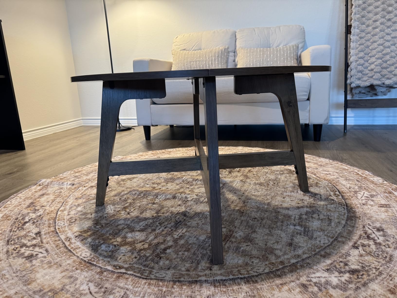 VASAGLE Round Coffee Table, 2-Tier, Faux Marble Top, Glass Storage Shelf | Small Modern Center Table for Living Room, 25.6 x 25.6 x 18.1 Inches, Marble White and Pale Gold, BARIS Collection ULCT072W59 customer photo 2
