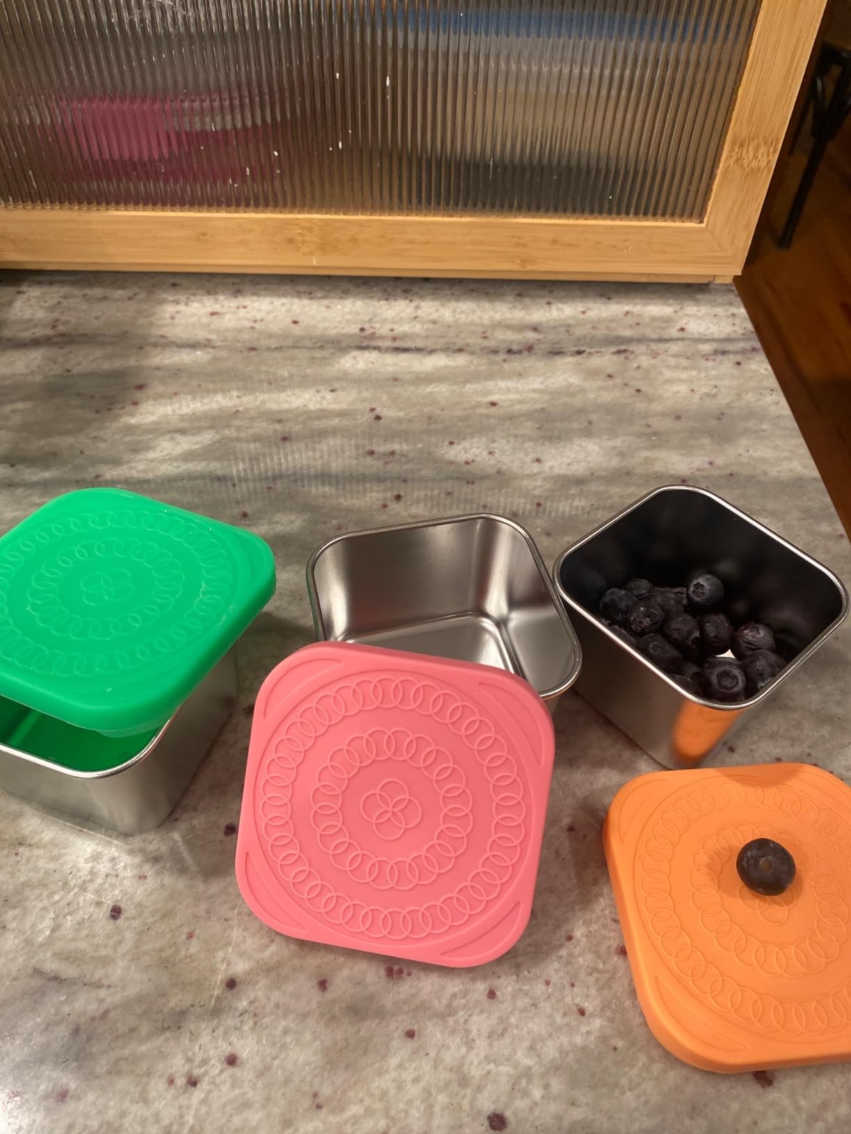 HTEVW 6 Pack Stainless Steel Snack Containers for Kids, 6 oz Food Container | Reusable leak resistant silicone lids food containers. Perfect for school lunch, daycare, travel and portion control. customer photo 2