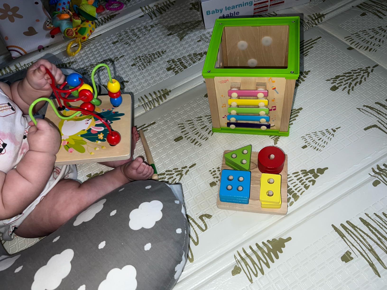 WOODMAM Wooden 7-in-1 Activity Cube, Montessori Toys for 1 2 Year Old | Educational Developmental Toys, One Year Old Boy Girl Birthday Gifts, Bead Maze, Xylophone, Sorting & Stacking Board customer photo 1