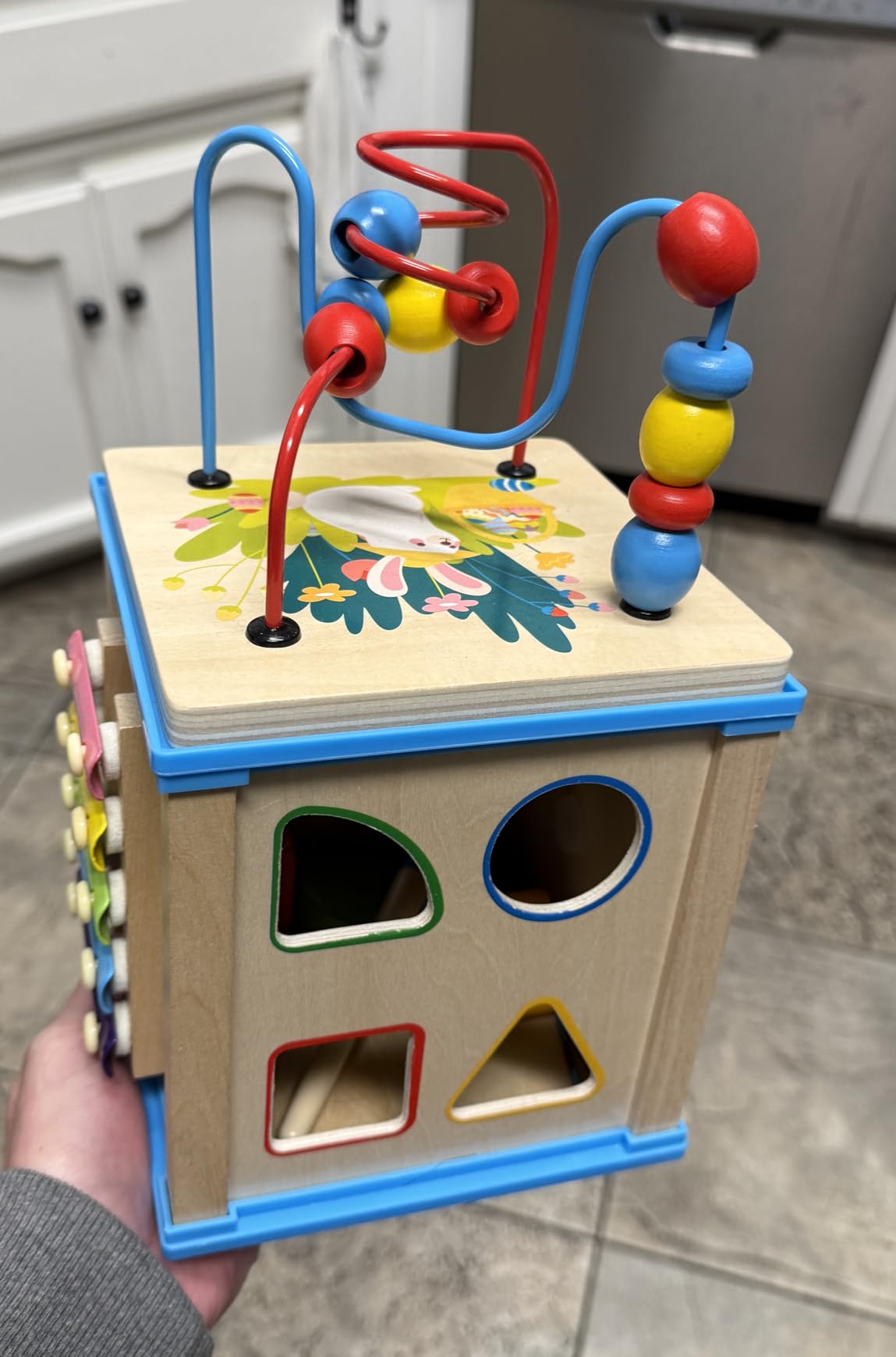 WOODMAM Wooden 7-in-1 Activity Cube, Montessori Toys for 1 2 Year Old | Educational Developmental Toys, One Year Old Boy Girl Birthday Gifts, Bead Maze, Xylophone, Sorting & Stacking Board customer photo 2