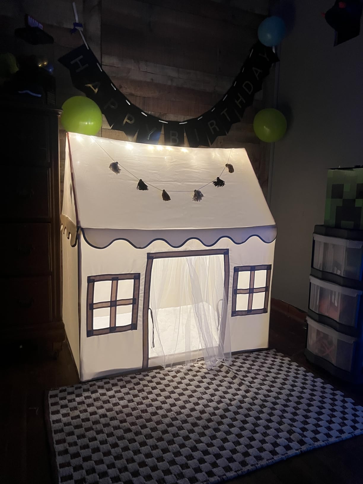 Kids Play Tent Indoor: with Mat, Tassel Garland - Girl Tent Indoor Playhouse for Kids Toys for Boy Girl Birthday Gift customer photo 1