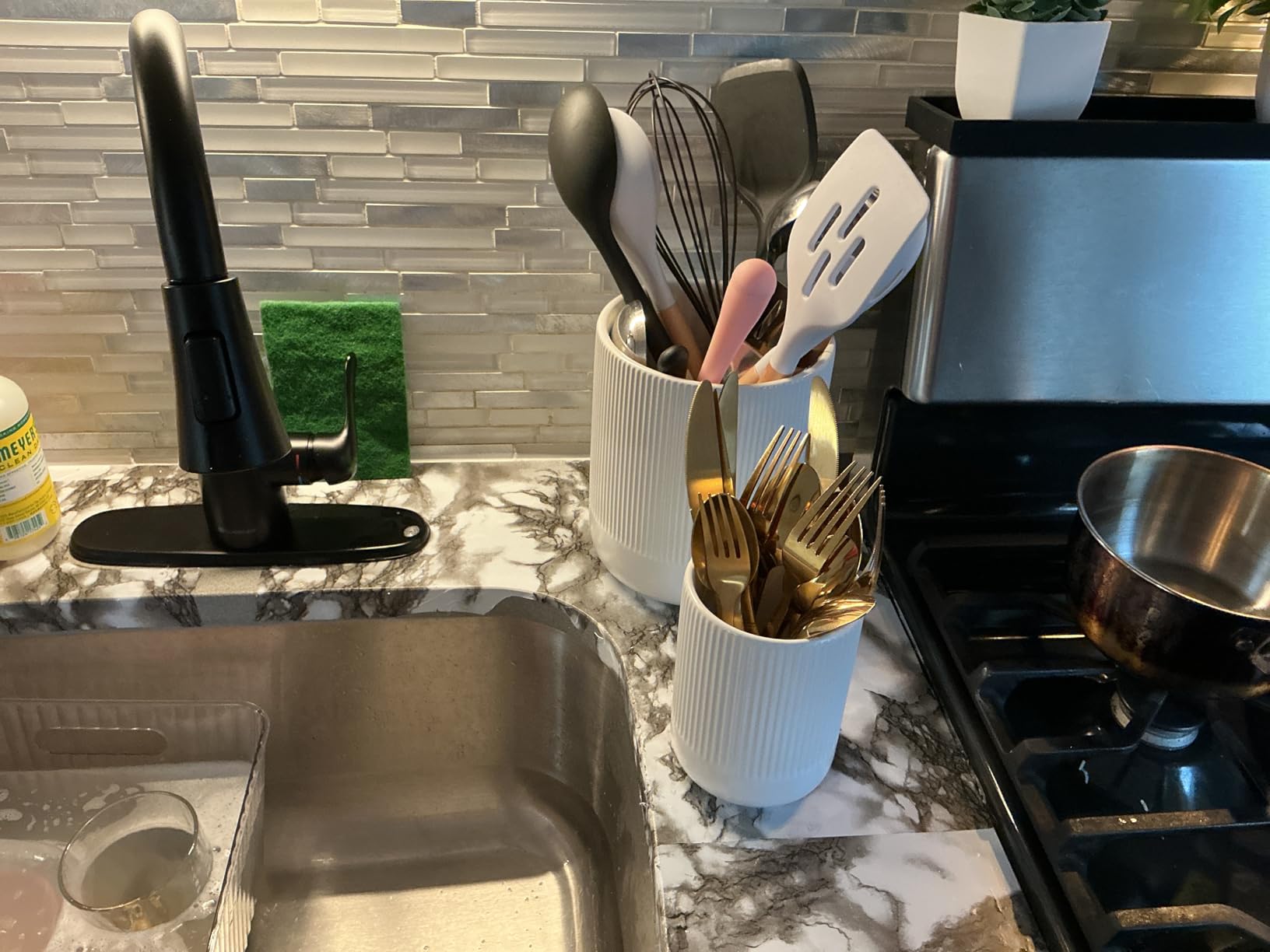 LE TAUCI Utensil Holder for Kitchen Counter, 7.3