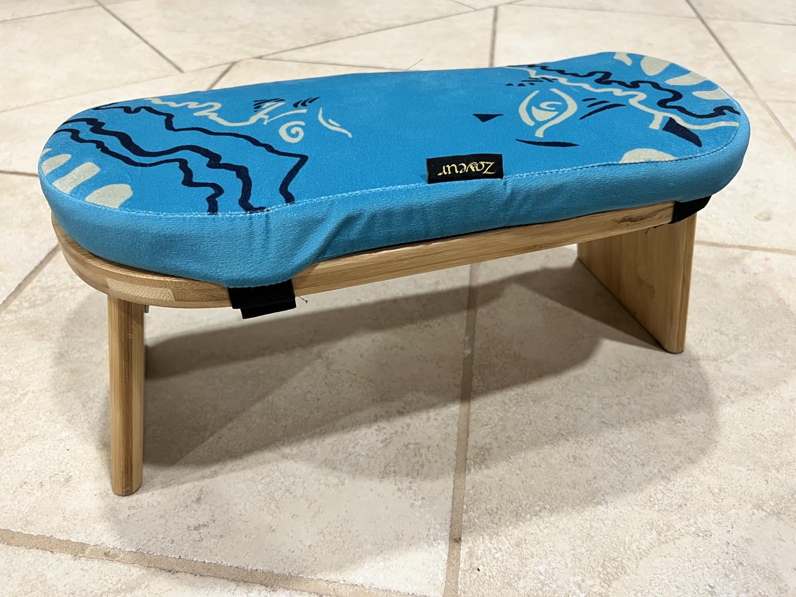 Zaveur Bamboo Meditation Bench with Cushion - Foldable Bench for Multiple Seating Angles - Kneeling Chair Meditation Stool customer photo 1
