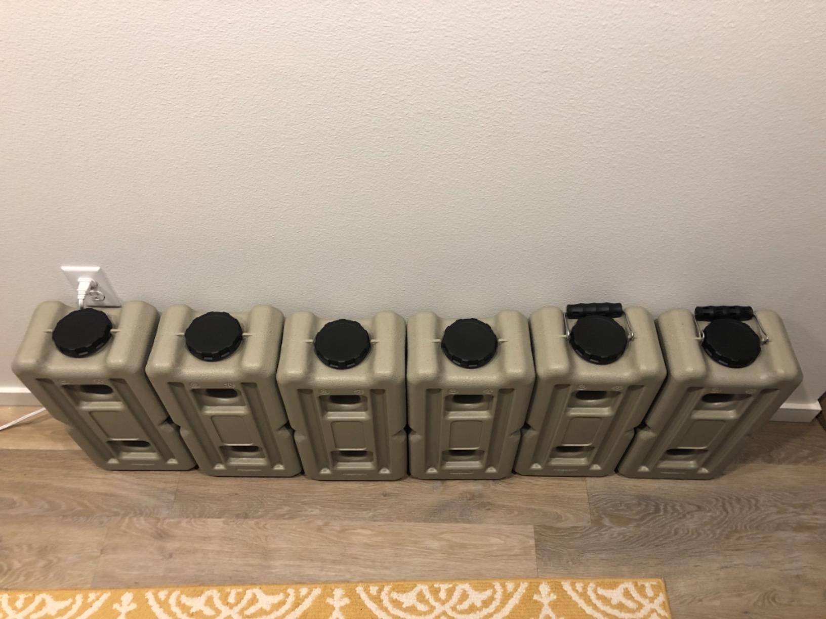 WaterBrick International Water Storage Containers for Emergency Water Storage | 4-Pack of Stackable 3.5 Gallon Water Container Bricks | Food-Grade HDPE Plastic | BPA-Free | STD Tan customer photo 1