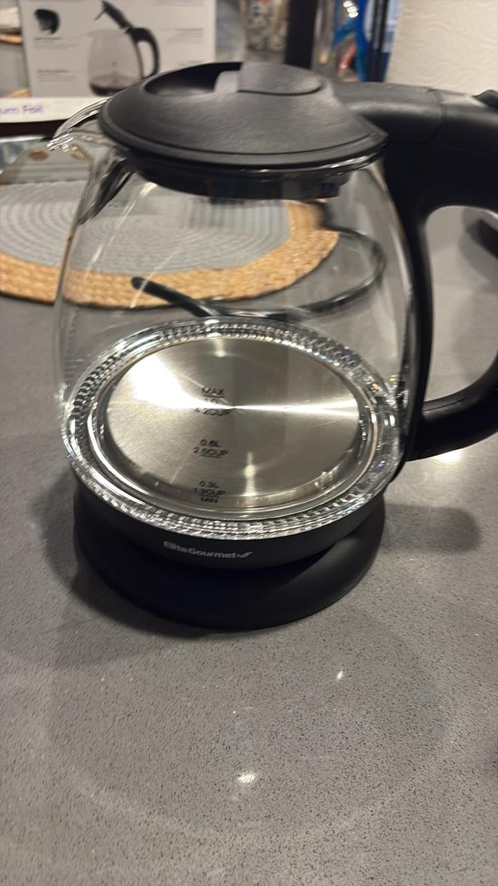 Elite Gourmet EKT3001 1L Digital Water Kettle, 304 Stainless Steel Interior, Programmed Temperatures, Keep Warm Function, Cordless, 360 Base, Auto Off & Audible Indicator, Matte Black customer photo 1