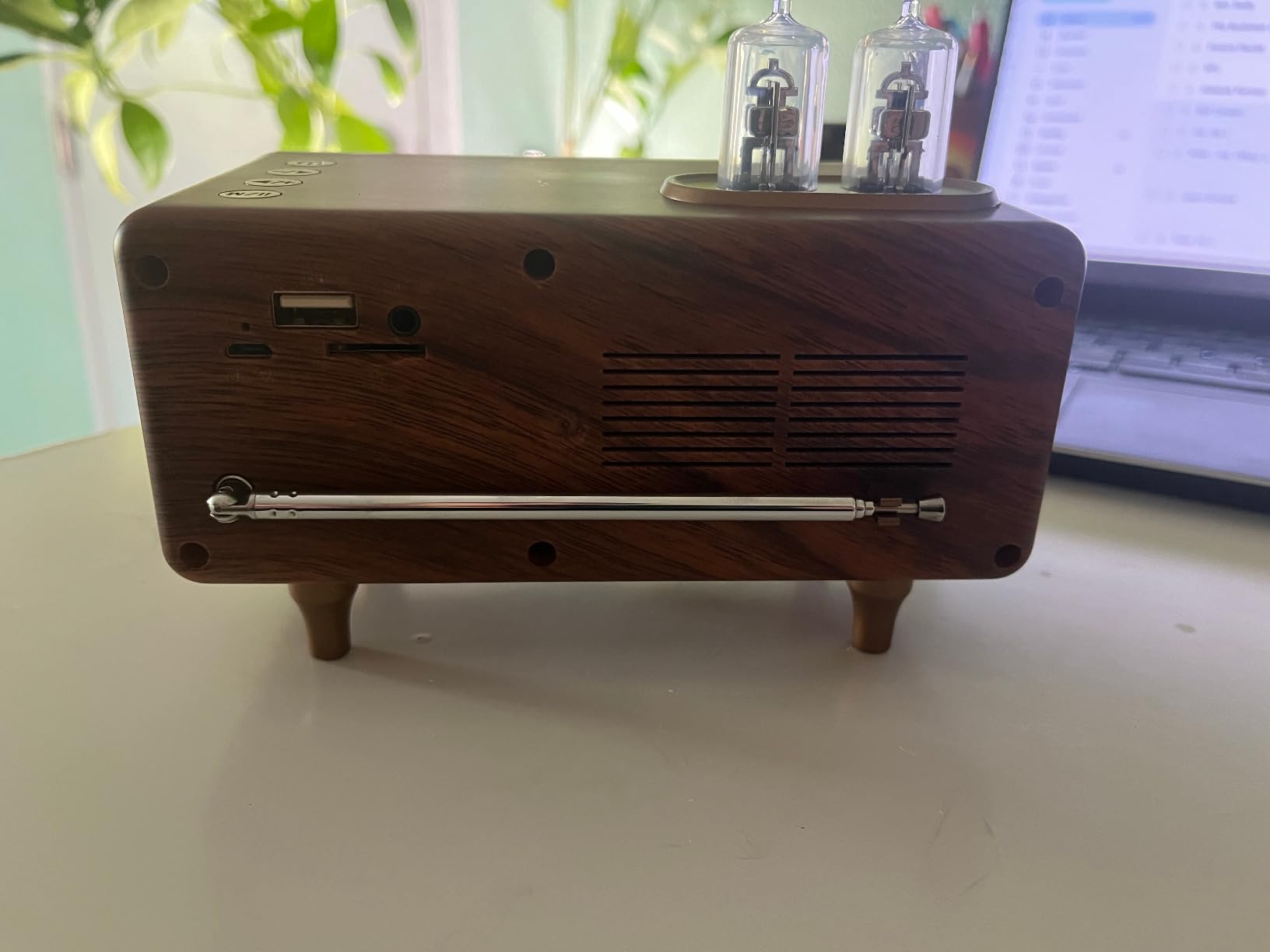 Retro Radio Bluetooth Speaker with FM Radio TF card, USB & AUX playback | Classic retro design with Bluetooth 5.1, Bass Portable Wireless speaker with rich sound for home, bedroom, office & gifts customer photo 1