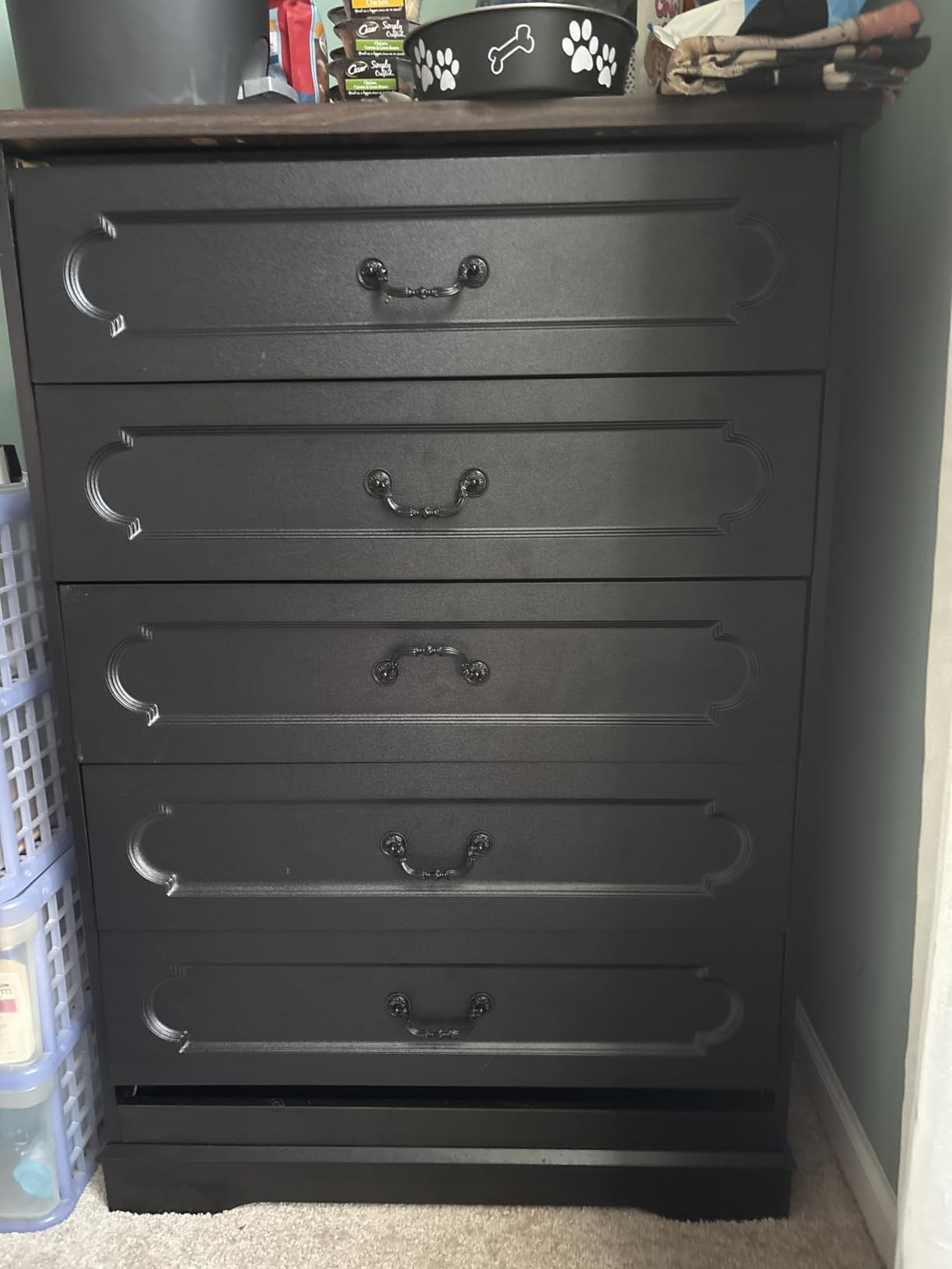 Furnulem Black Dresser for Bedroom, Tall Fabric Chest of Drawers | Bedroom Dresser with 6 Fabric Bins, Vertical Storage Drawer for Dorm, Organizer in Closet, Living Room, Wood Top, Metal Frame customer photo 1