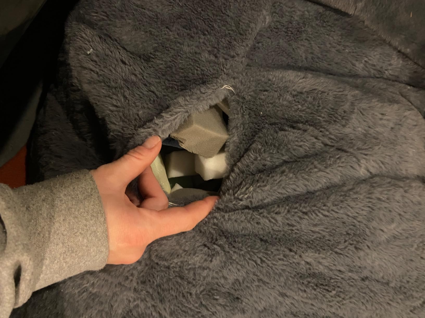 MAXYOYO Giant Bean Bag Chair for Adults, Bean Bag Converts to Floor Sofa | Large Floor Sofa Couch, High-Density Foam Filling, Machine Washable, Full, Dark Grey customer photo 1
