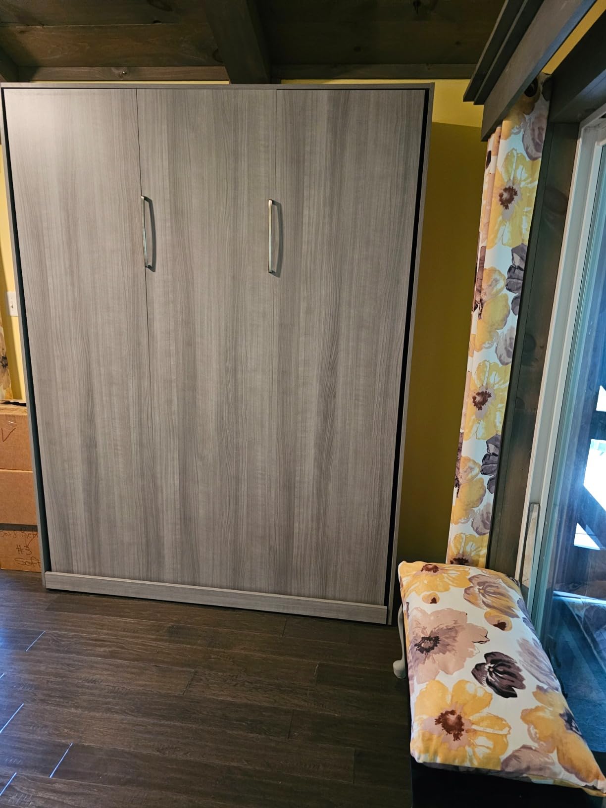 Bestar Queen Murphy Bed, White, Claremont, 65W | Dual piston mechanism; for guest room or multipurpose space customer photo 1