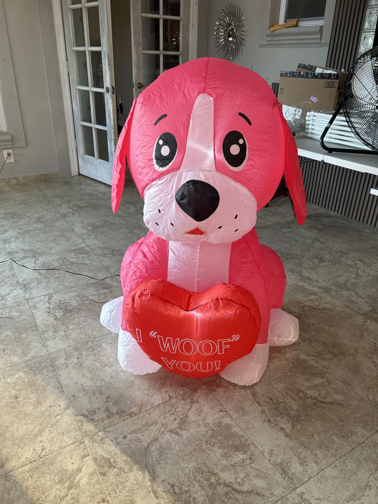 4ft Mothers Day Inflatables Pink Dog with Heart Decoration, LED Blow Up Lighted Decor Indoor Outdoor Holiday Art Decor Romantic Gift for Anniversary Wedding Party customer photo 2