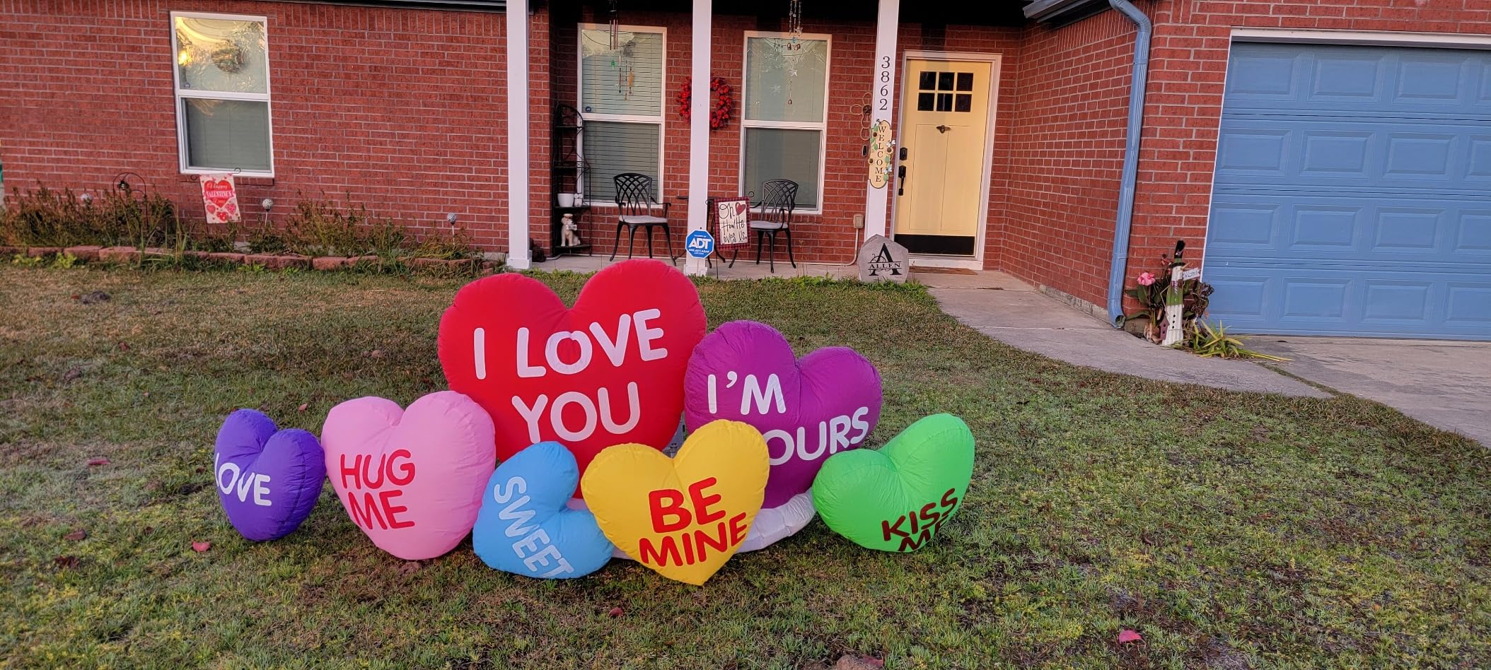 8 Foot Long Valentine's Day Inflatable Hearts, Seven Hearts on Cloud Valentine Blow up Decorations, Lighted Valentines Day Wedding Yard Decorations, Romantic Wedding Valentines Gift for Couples customer photo 2