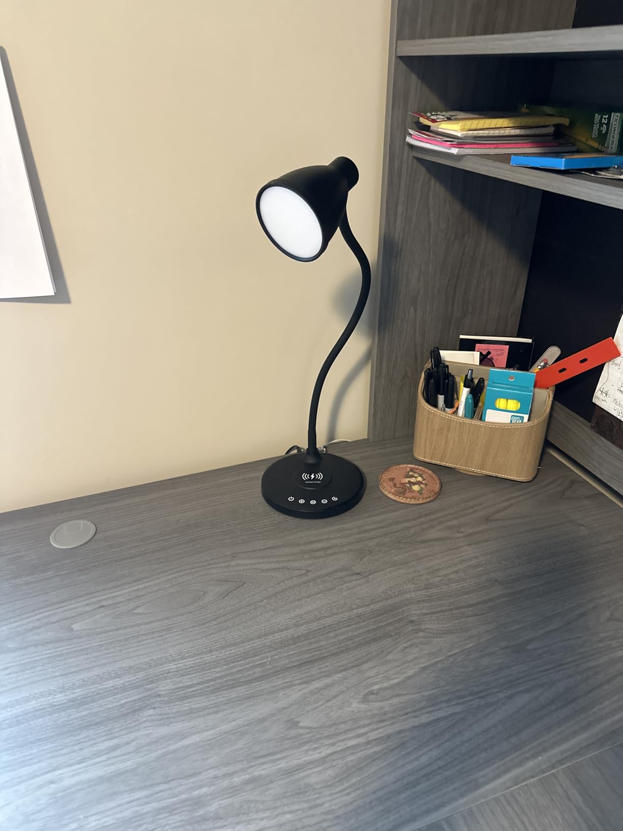 BOHON LED Desk Lamp for Home Office with USB C Charging Wireless Charger | 5 Colors, Stepless Dimming Desk Light Timer Reading Light Touch Bedside Table Lamp for College Dorm Room customer photo 2