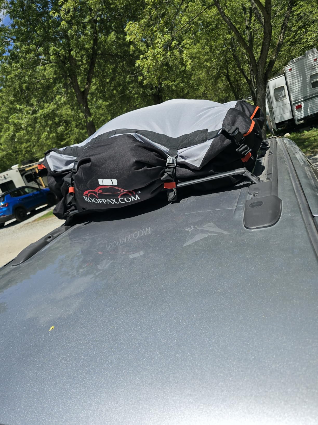 RoofPax XXL 28 cuft Car Rooftop Cargo Carrier Bag Extra Waterproof Car Roof Storage with 10 Heavy Duty Tie Down Straps and 4 Hooks Roof Bag Cargo Carrier for Top of Vehicle with/Without Rack customer photo 2