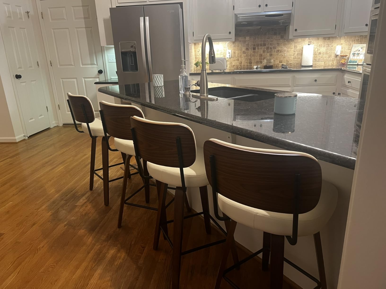 Bekrvio Swivel Counter Height Bar Stools Set of 4, 26