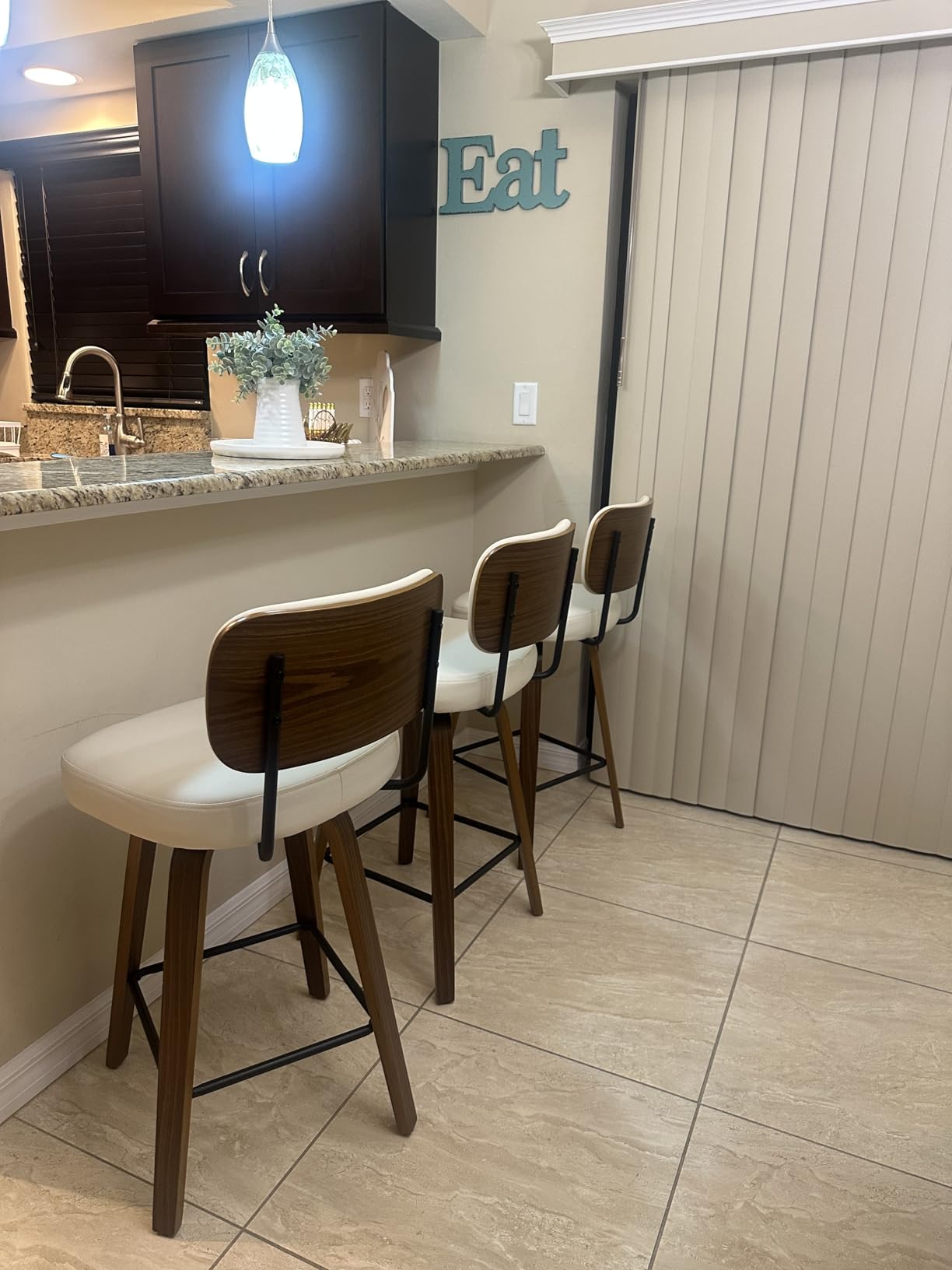Bekrvio Swivel Counter Height Bar Stools Set of 4, 26