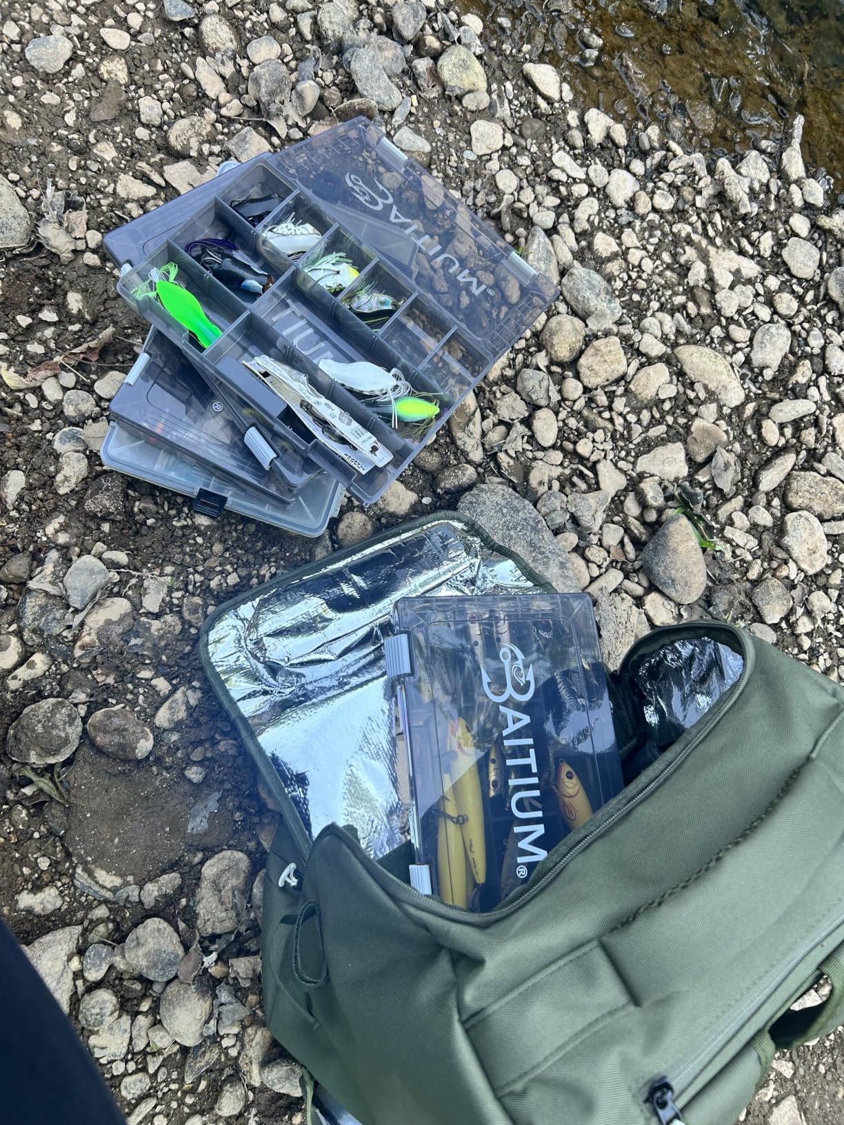 Baitium Fishing Backpack, Tackle Bag With Rod Holders, 40L Capacity With Cooler, Rain Cover, Insulated Pocket, 4 Tackle Trays Included - (Grey) customer photo 2