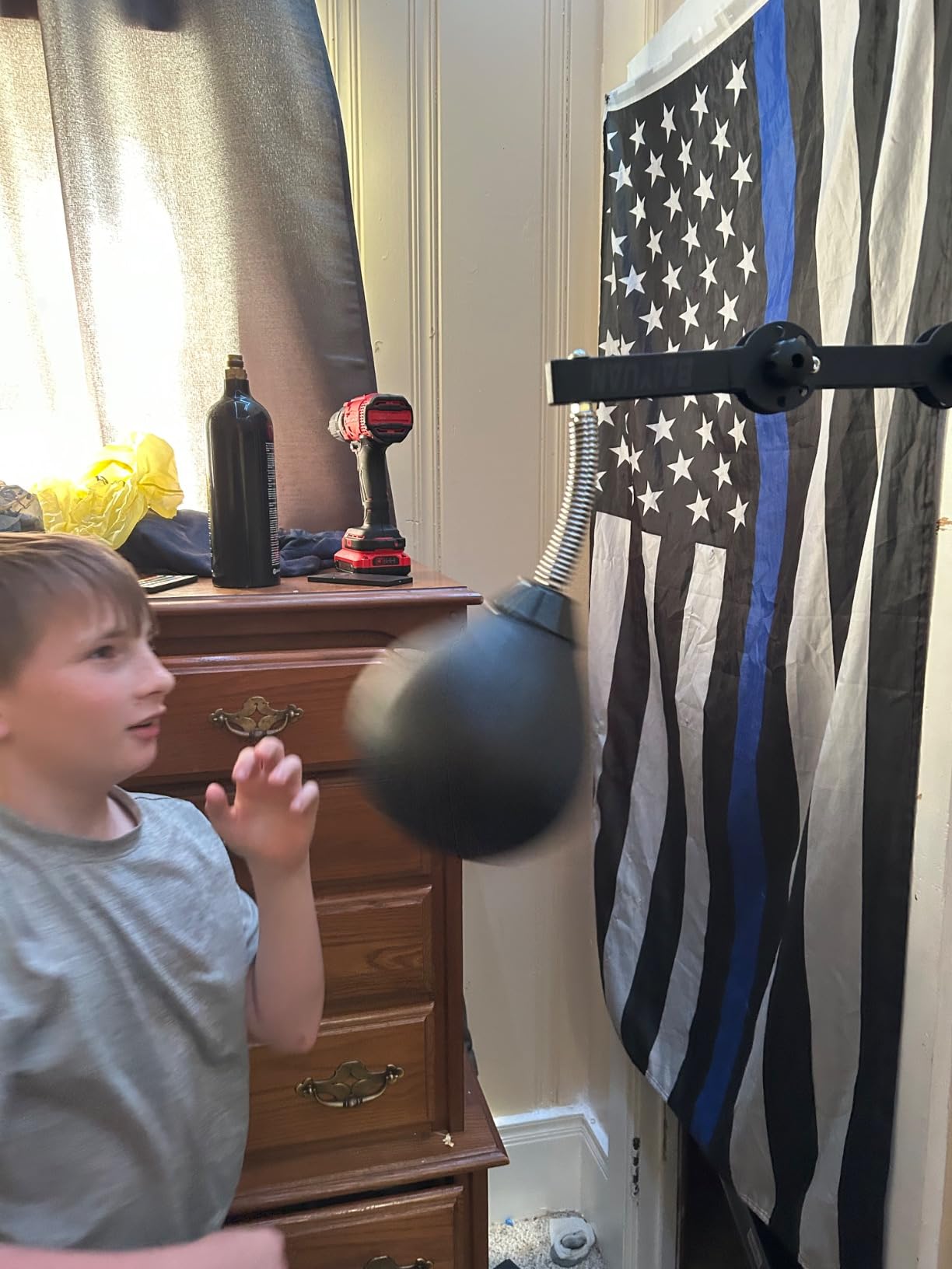 Speed Bag Boxing Punching Bag, Wall Mount Height Adjustable & Fold Speed Bags for Boxing, Wall Bracket Boxing Reflex Ball customer photo 2
