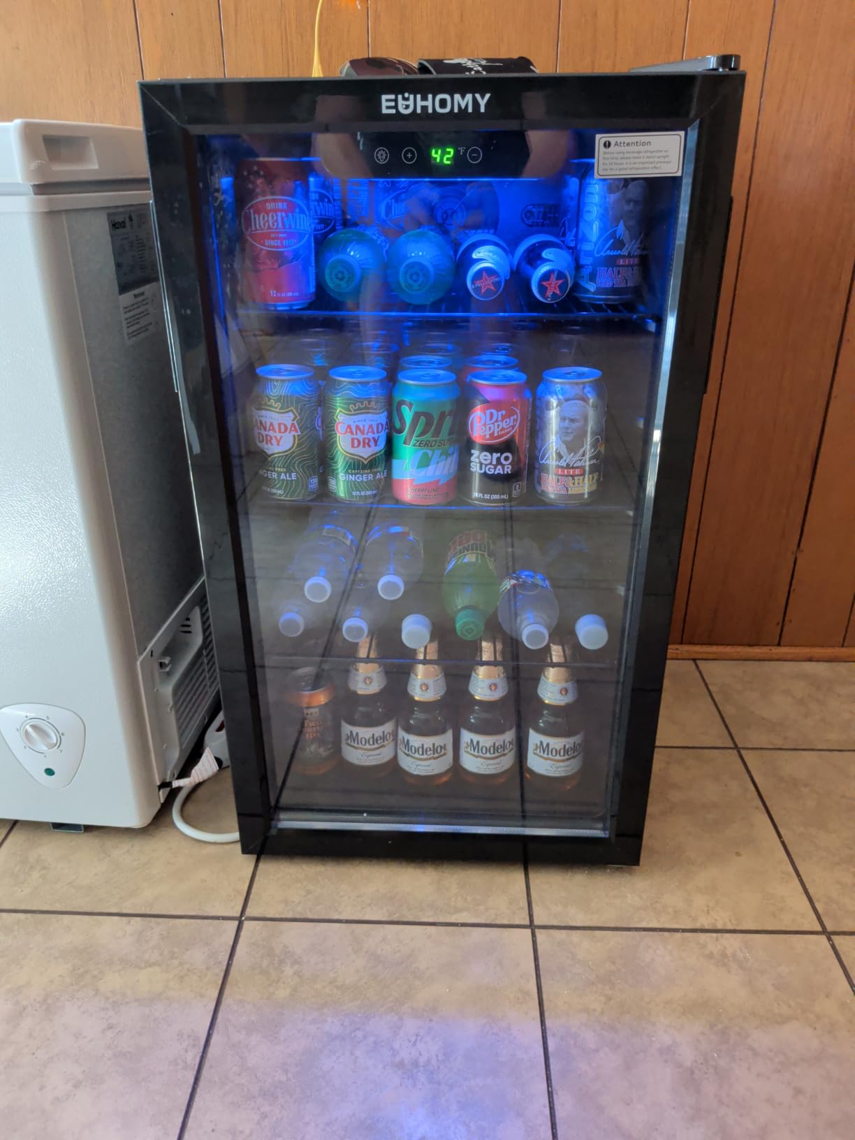 EUHOMY Double Door Mini Fridge With Freezer, Freestanding Mini Freezer | -13°F to 15°F and 26°F to 46°F, Temperature Control, Reversible Door, Removable Shelves, LED Light, Kitchen Home Use customer photo 1