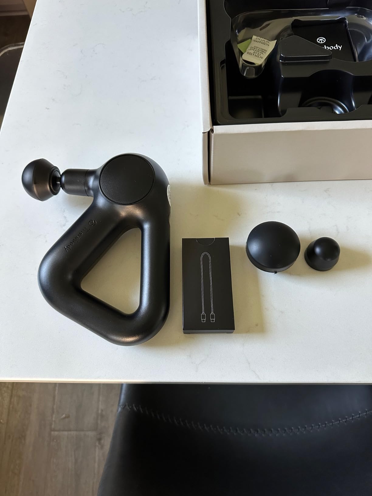 TheraGun Relief by Therabody - Easy-to-Use, Comfortable & Light Handheld Percussion Massage Gun for Everyday Pain Relief Massage Therapy in Neck, Back, Leg, Shoulder and Body (Sand) customer photo 1