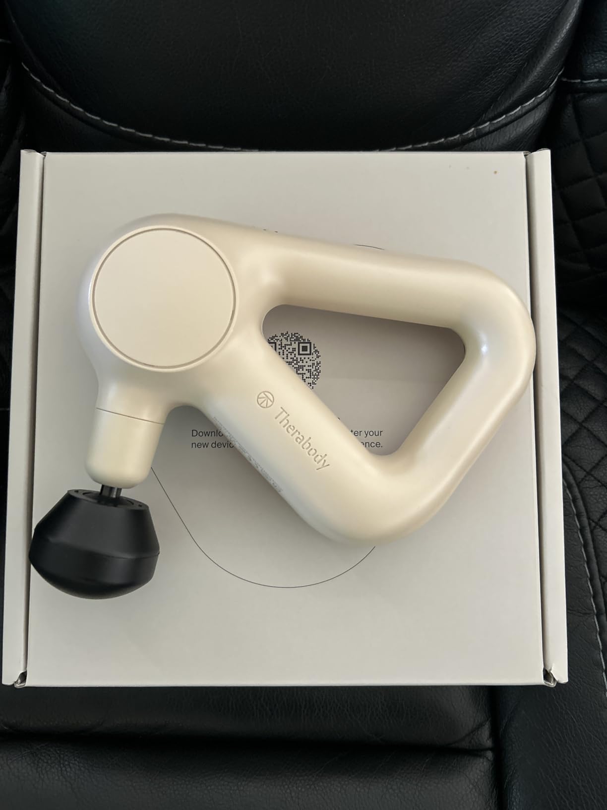 TheraGun Relief by Therabody - Easy-to-Use, Comfortable & Light Handheld Percussion Massage Gun for Everyday Pain Relief Massage Therapy in Neck, Back, Leg, Shoulder and Body (Sand) customer photo 2